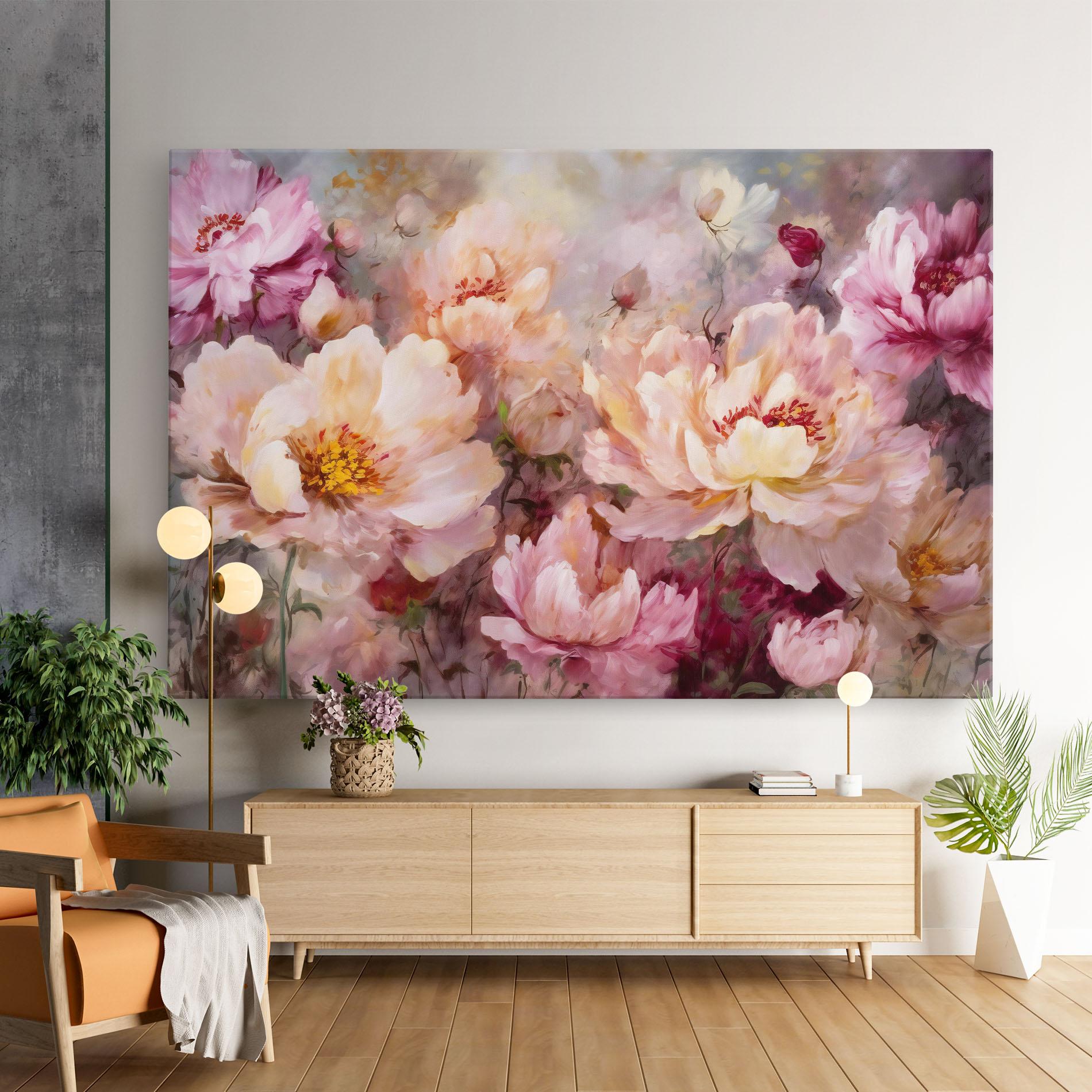 Vászonkép Peony Painting Art mockup 9