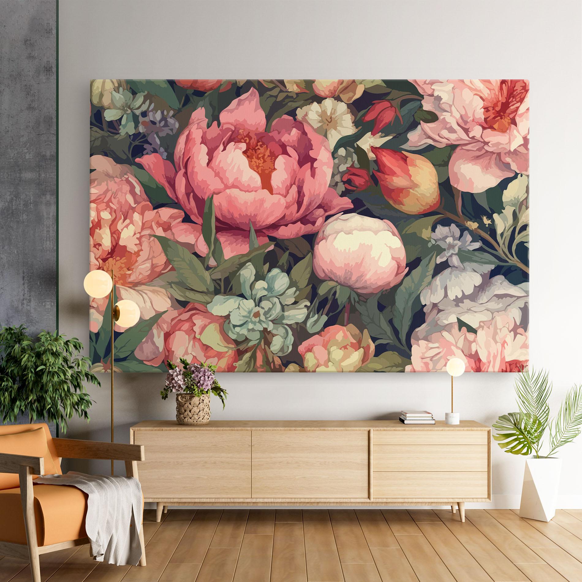 Vászonkép Pretty Artistic Peony mockup 9