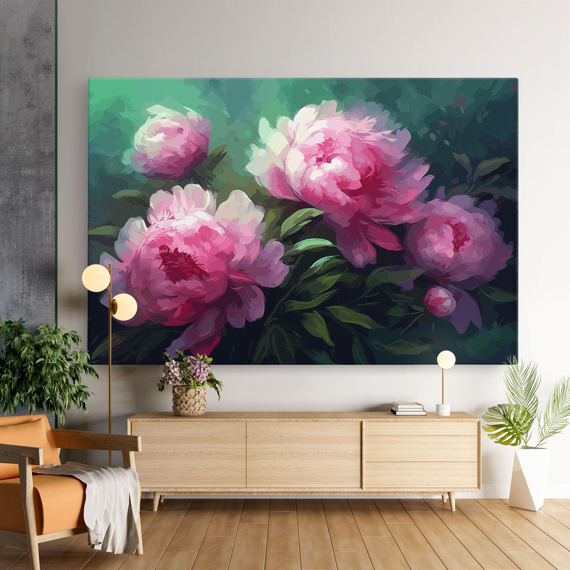 Vászonkép Pretty Peony Paint mockup 9