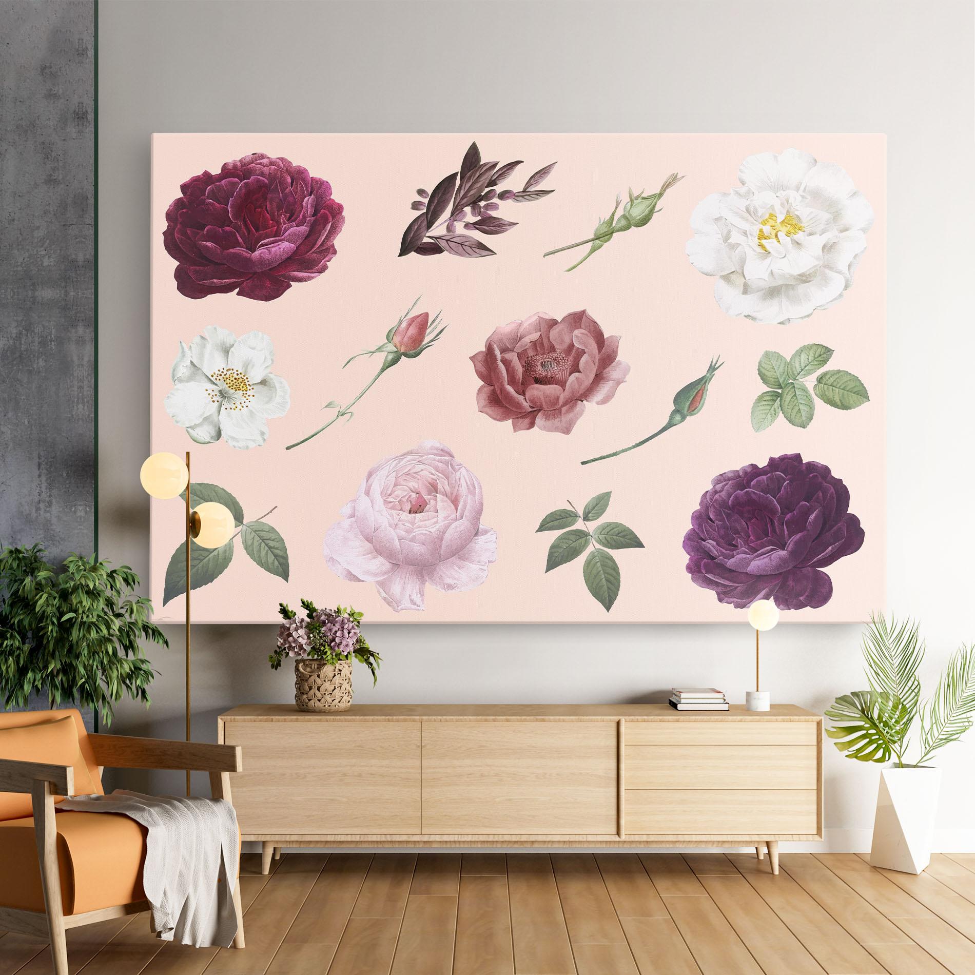 Vászonkép Rose And Peony mockup 9