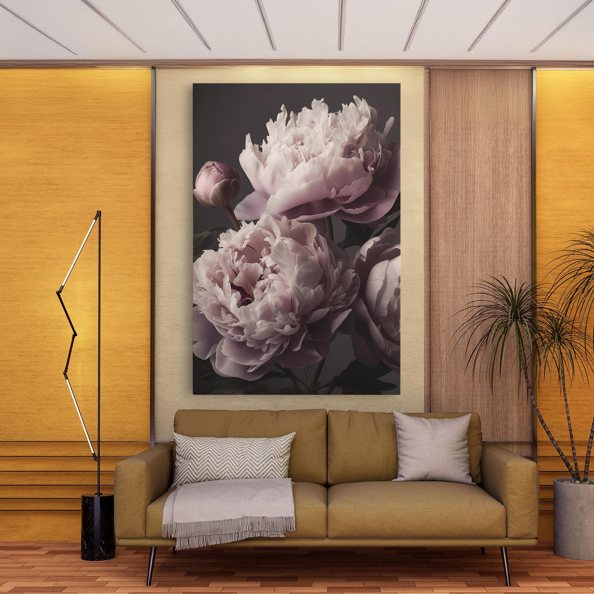 Vászonkép Grey Pastel Pink Peony mockup 9