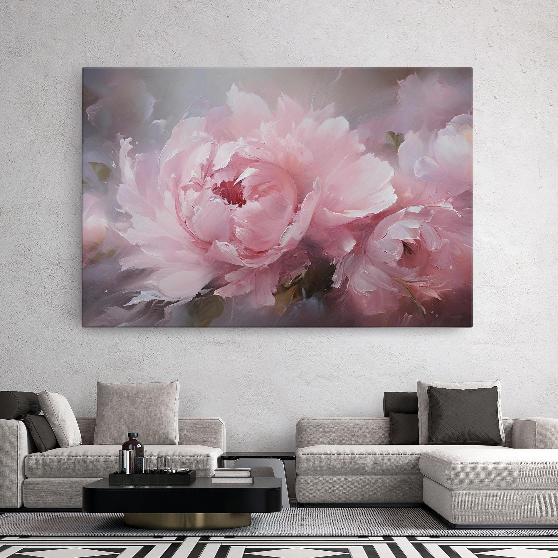 Vászonkép Dreamy Painting Peony mockup 2