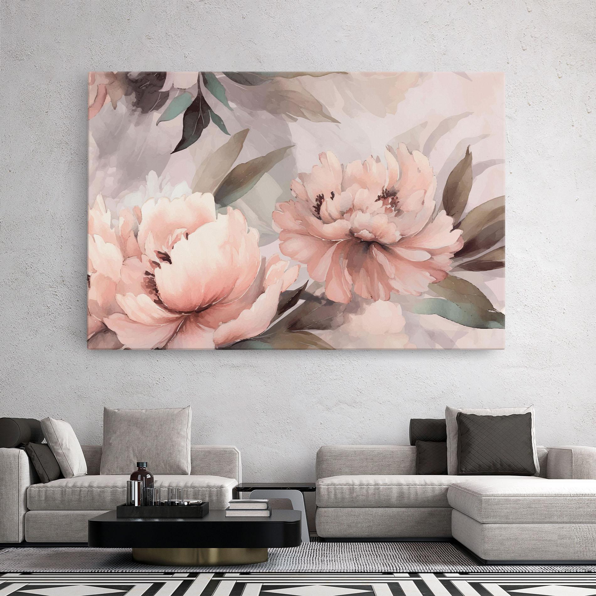 Vászonkép Dreamy Peony Art mockup 2