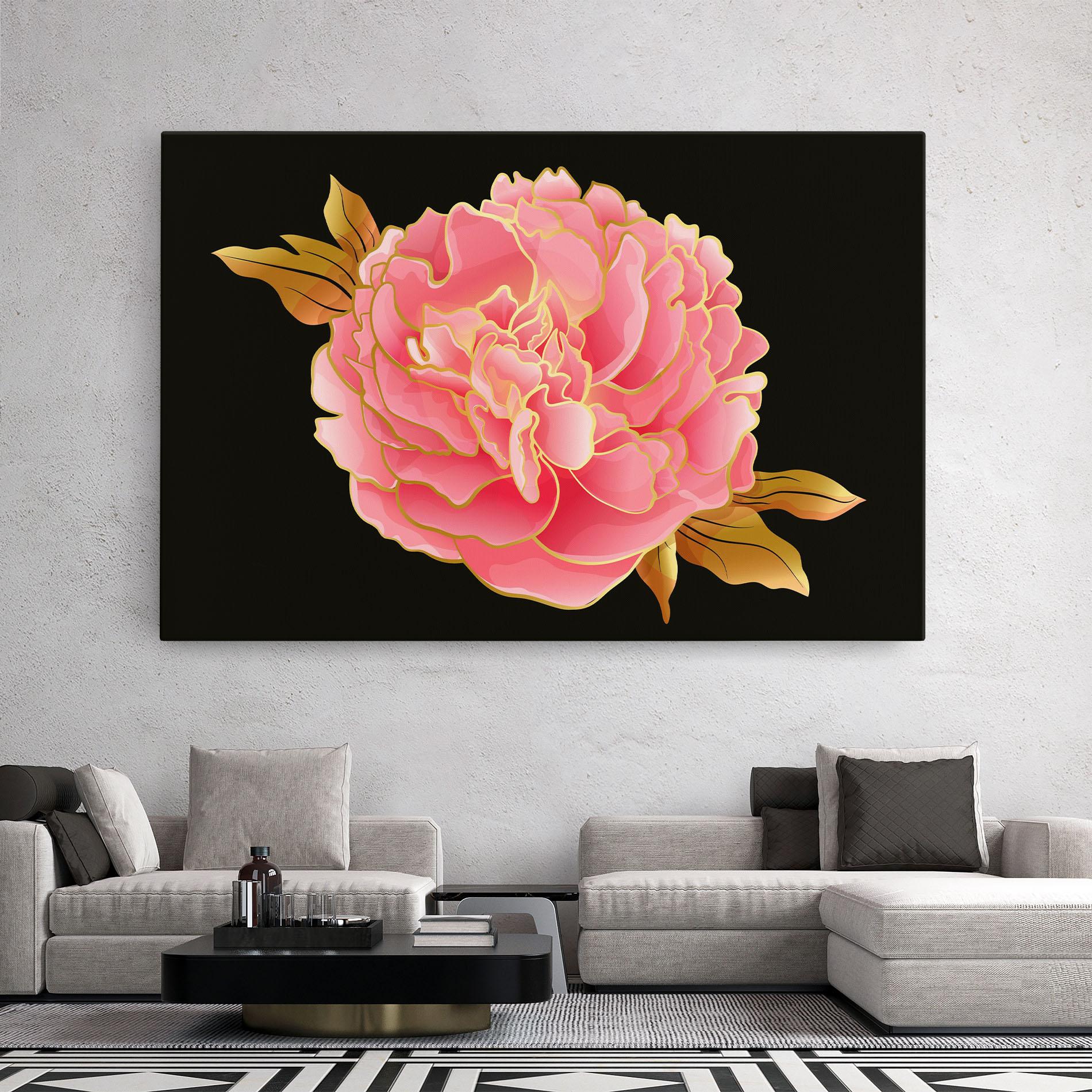 Vászonkép Gold Pinkk Peony mockup 2