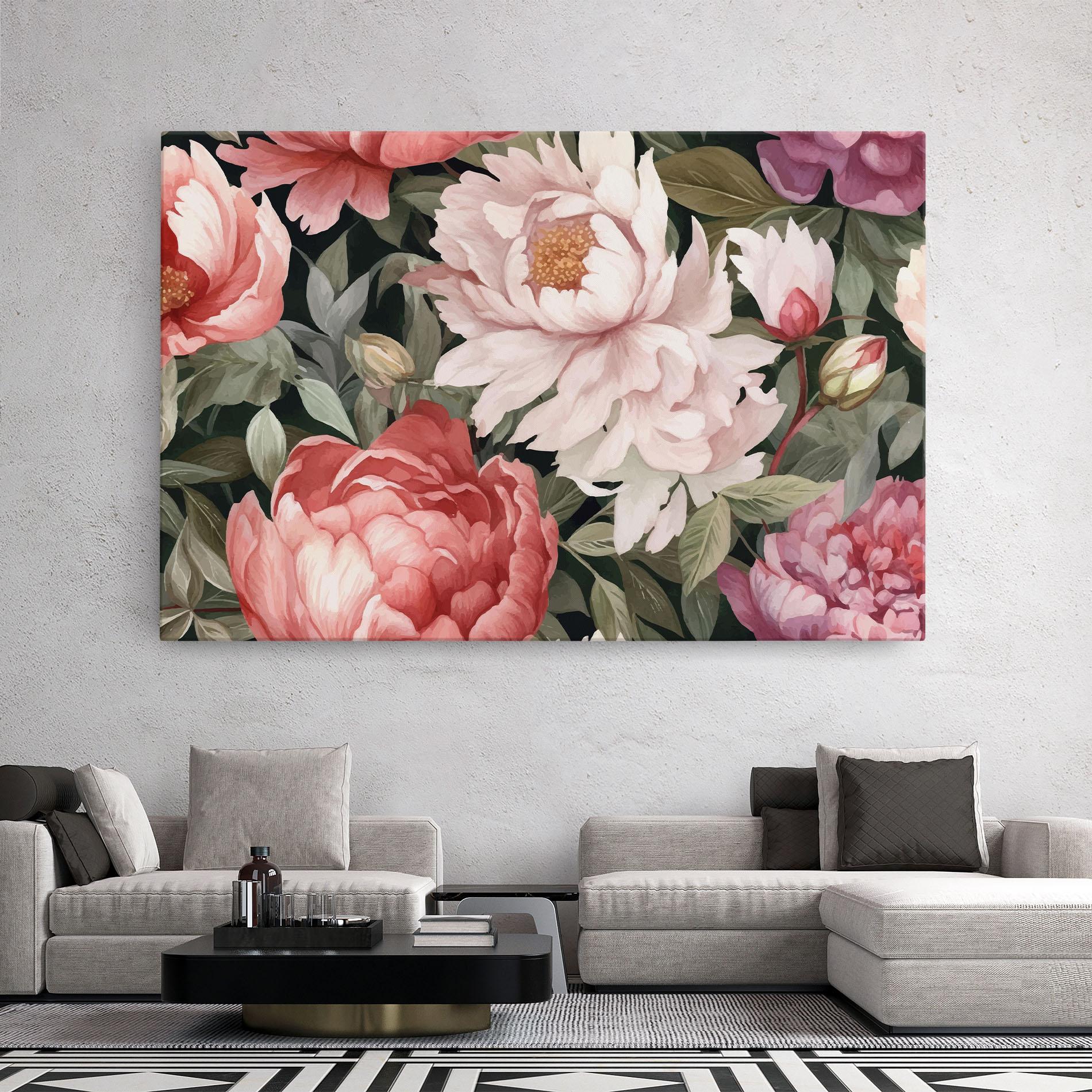 Vászonkép Light Peony Art mockup 2