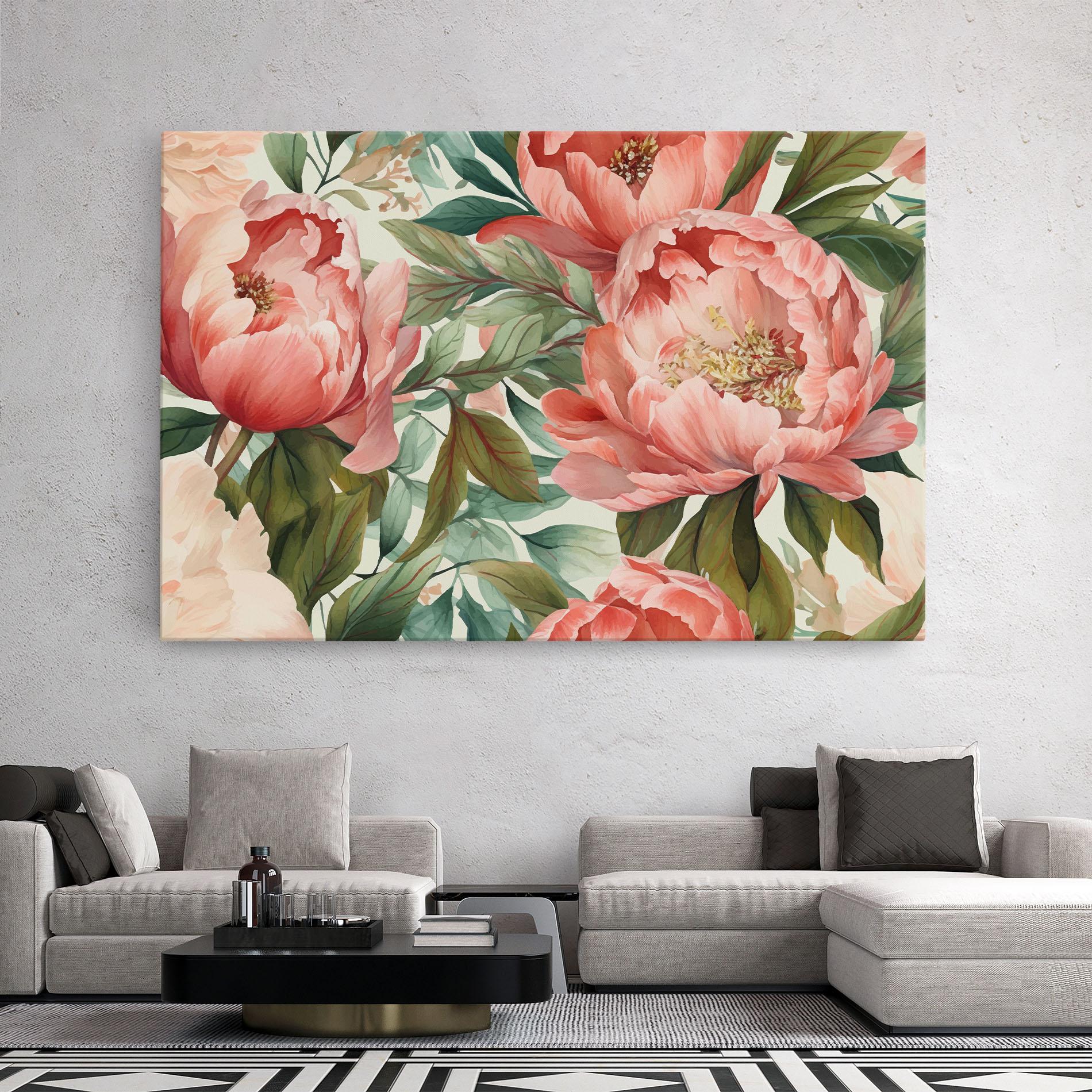 Vászonkép Light Red Peony mockup 2