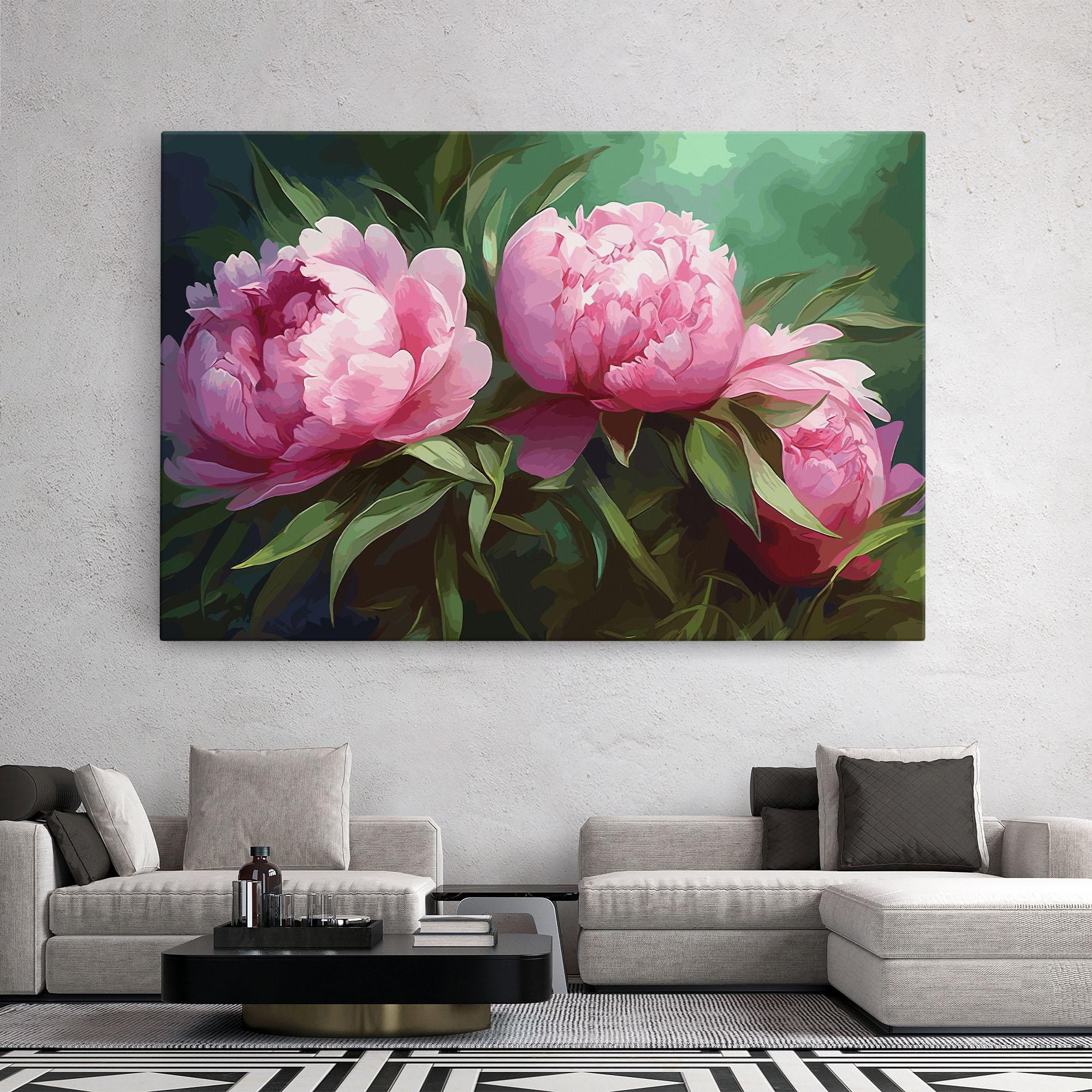 Vászonkép Peonies Art mockup 2