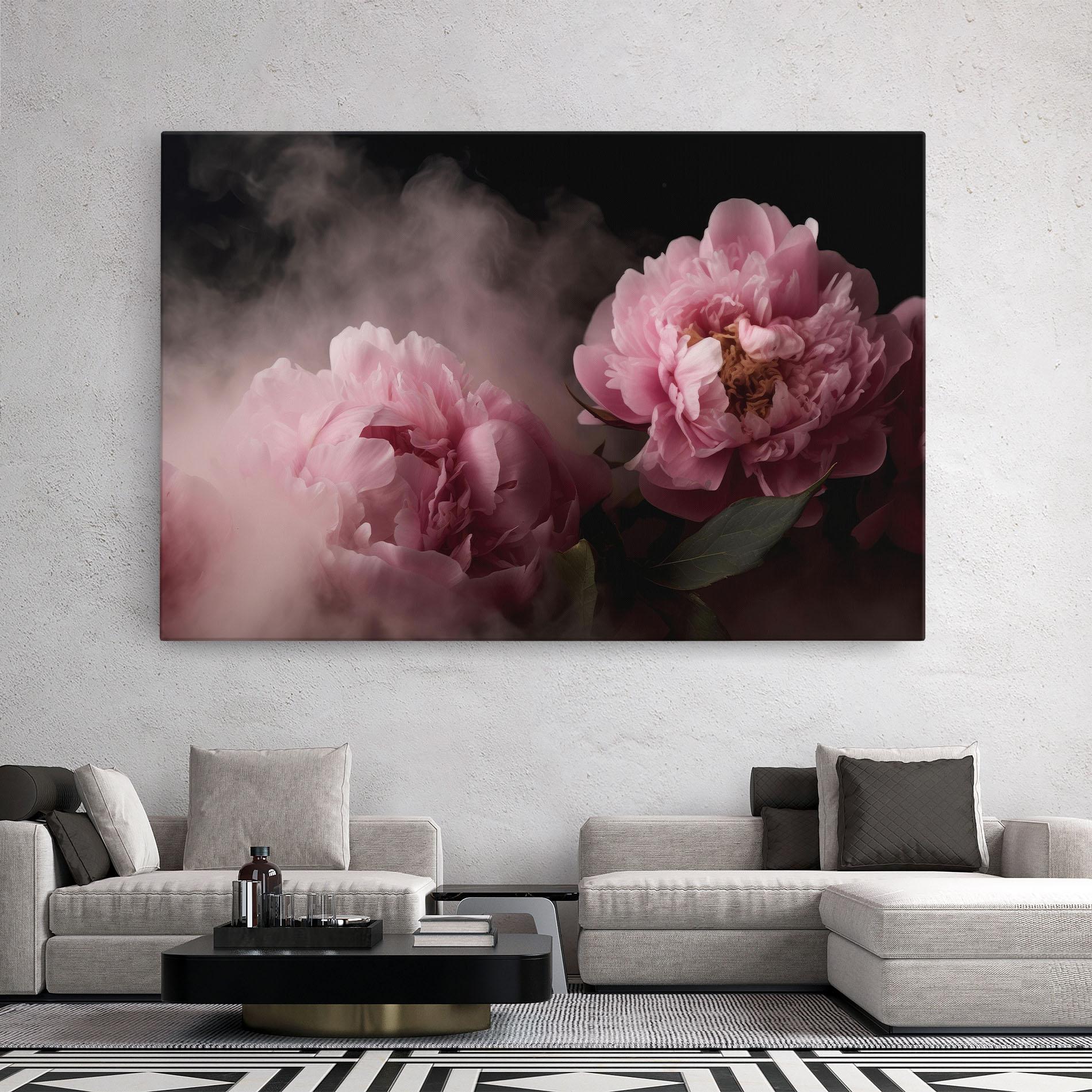 Vászonkép Peony In Smoke mockup 2