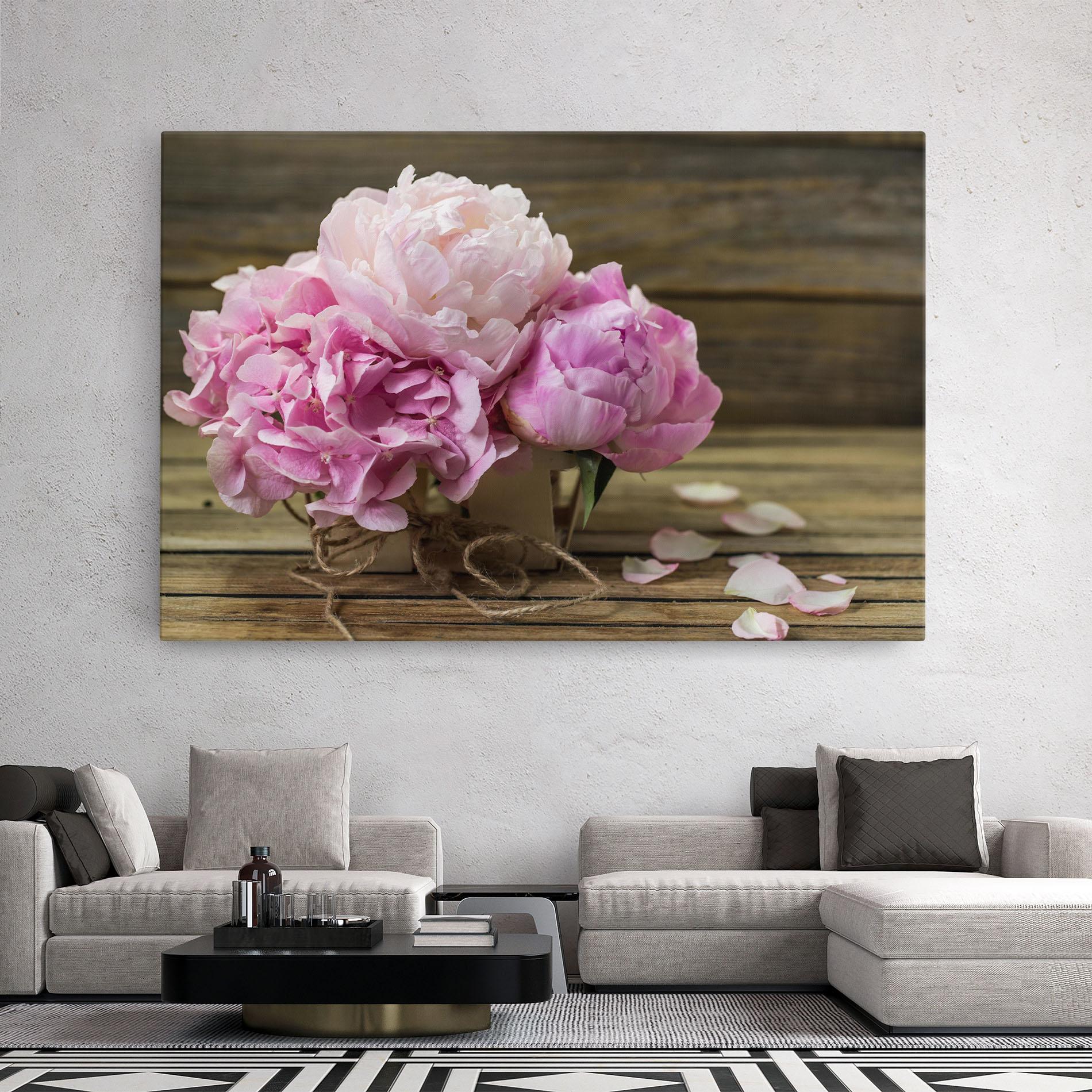 Vászonkép Peony On Table mockup 2
