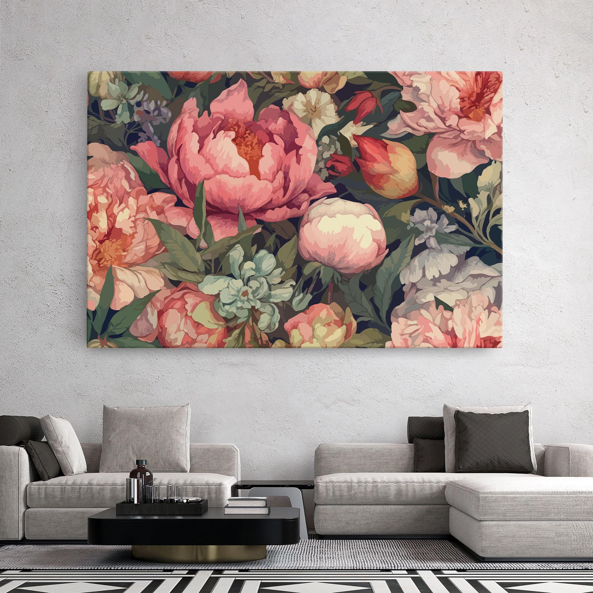 Vászonkép Pretty Artistic Peony mockup 2