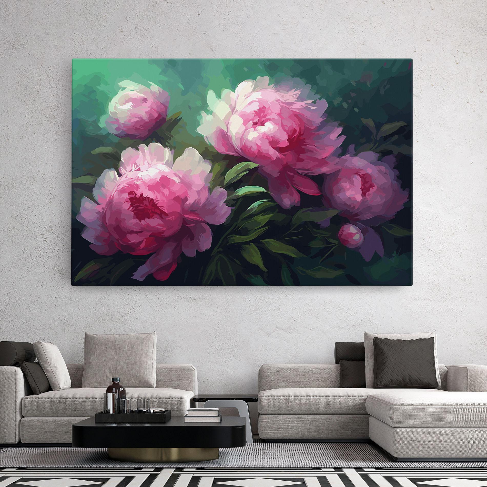 Vászonkép Pretty Peony Paint mockup 2