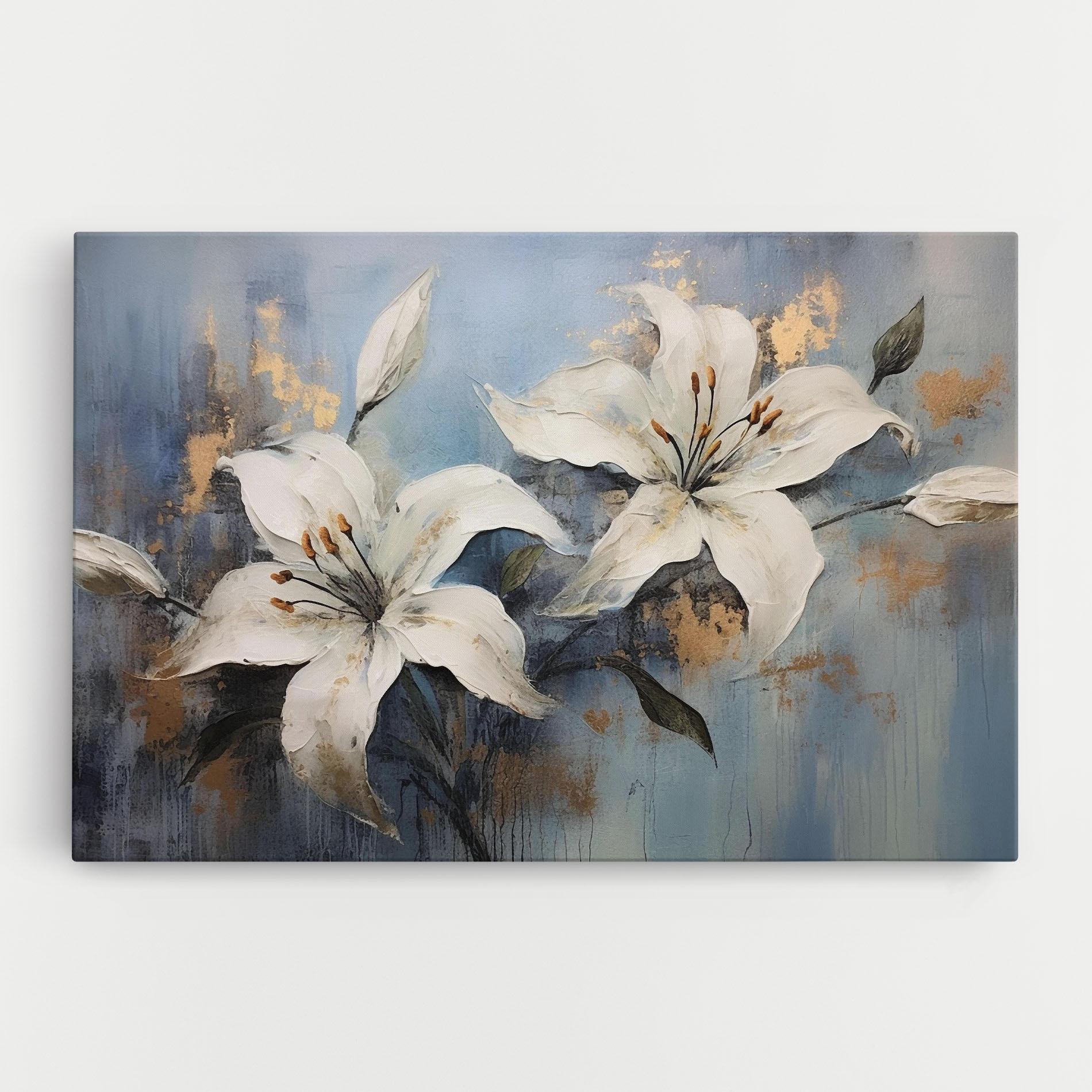 Vászonkép Gold Lily Painting mockup 0