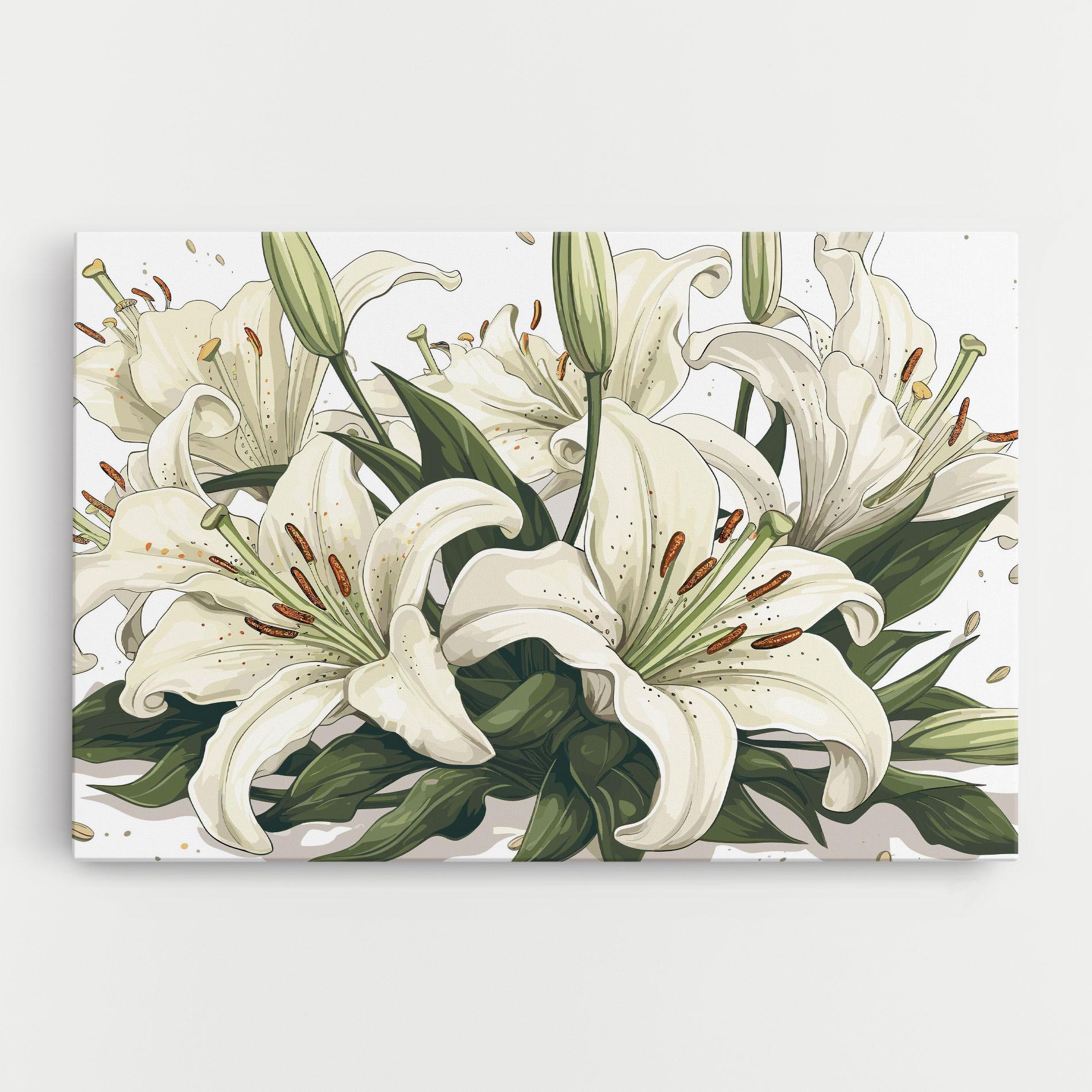 Vászonkép Grey White Lily mockup 0