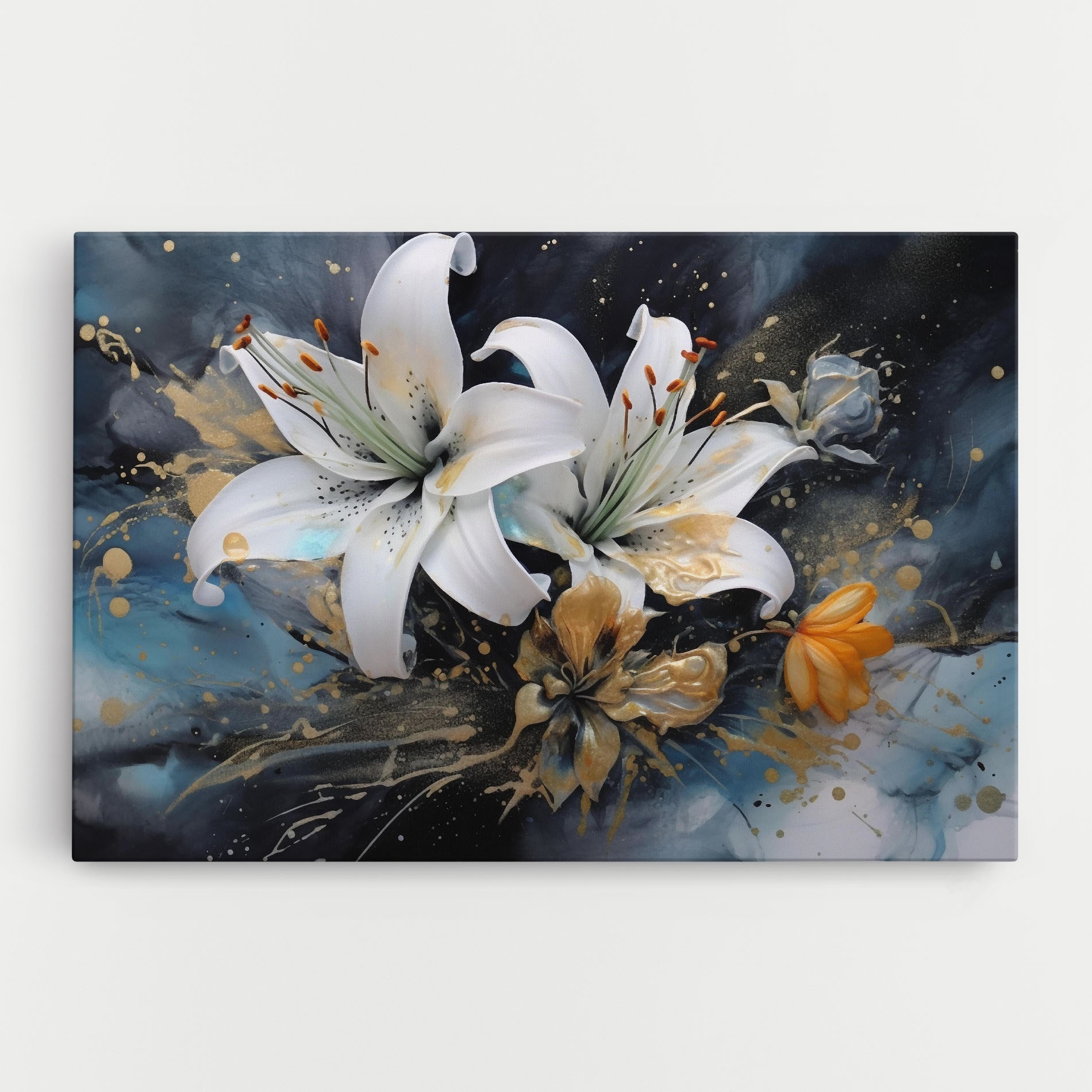 Vászonkép Lily On Blue Painting