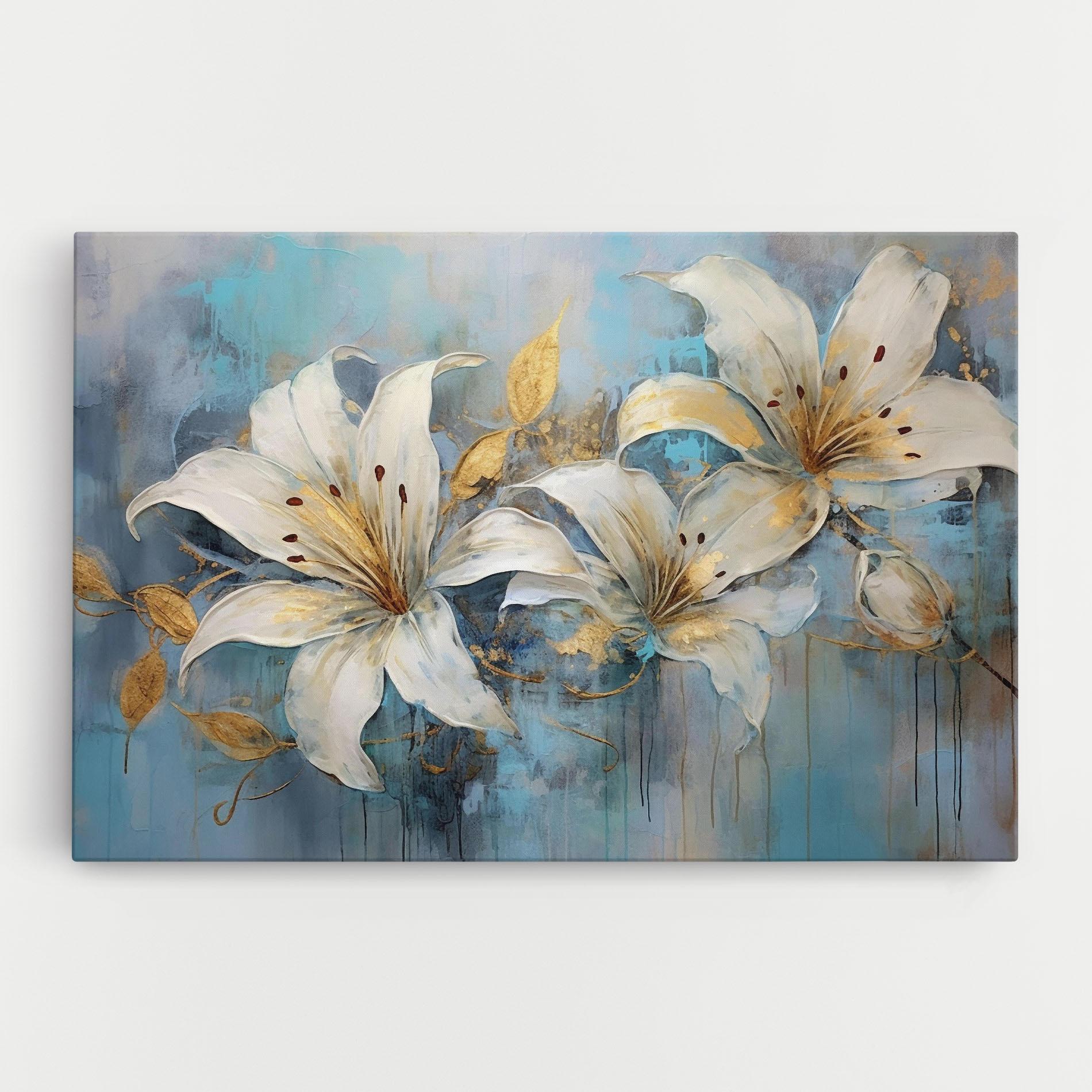 Vászonkép Lily With Gold Painting mockup 0