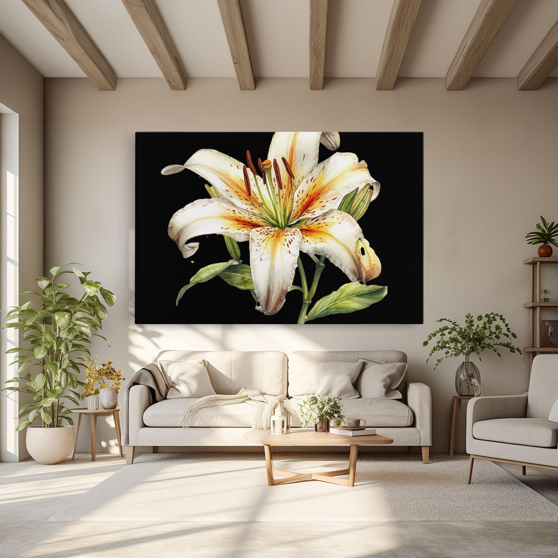 Vászonkép Beautiful White Lily mockup 6