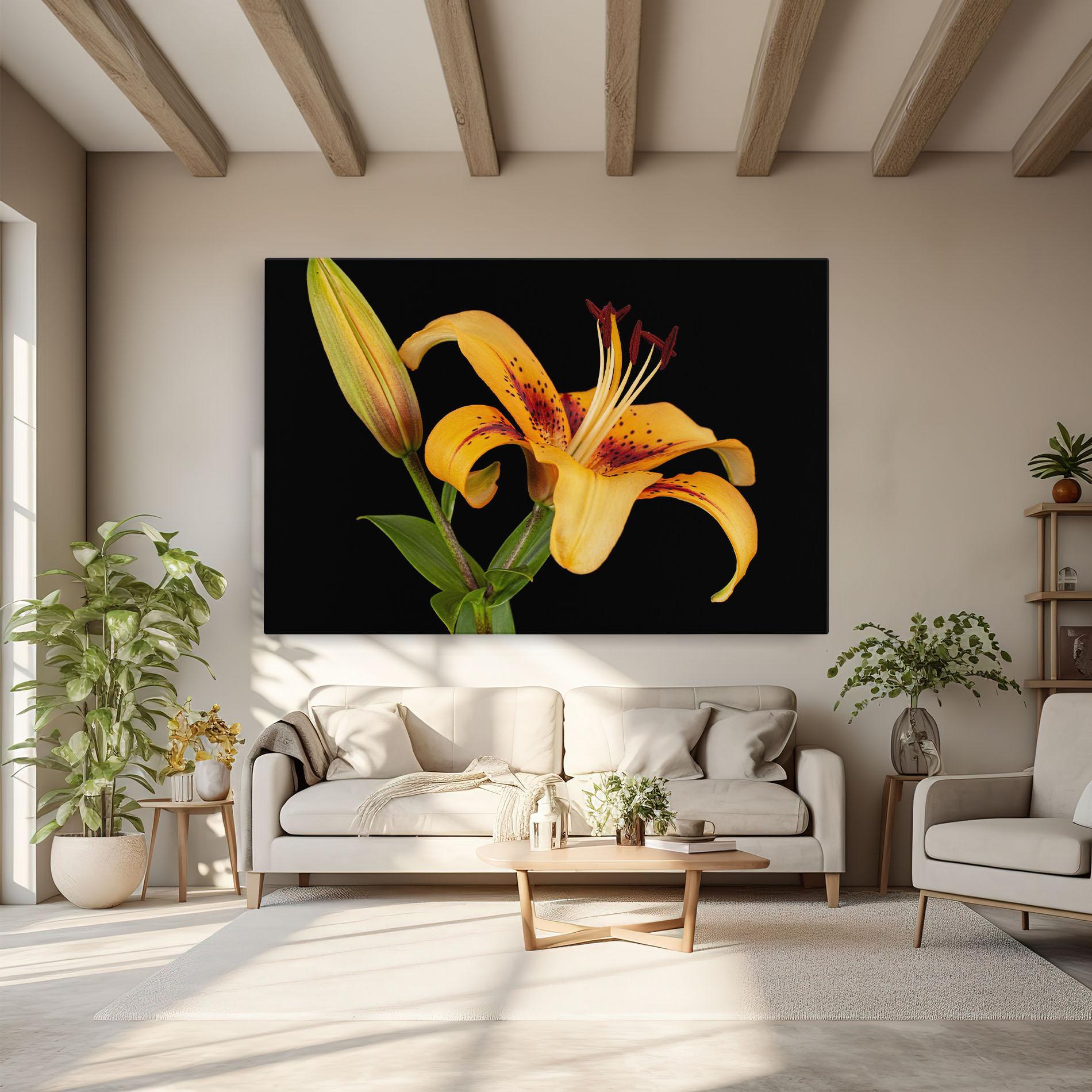 Vászonkép Beautiful Yellow Lily mockup 6