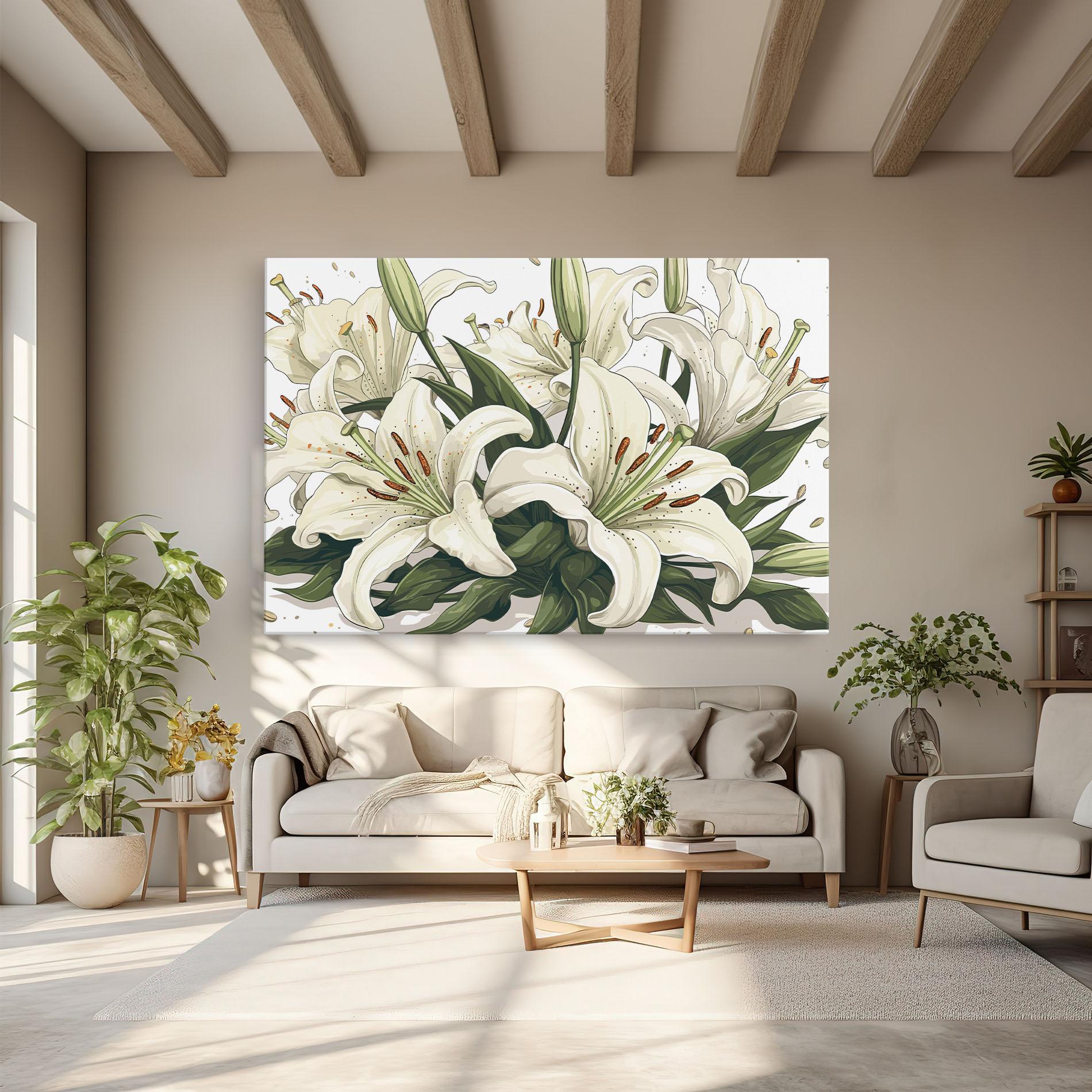 Vászonkép Grey White Lily mockup 6