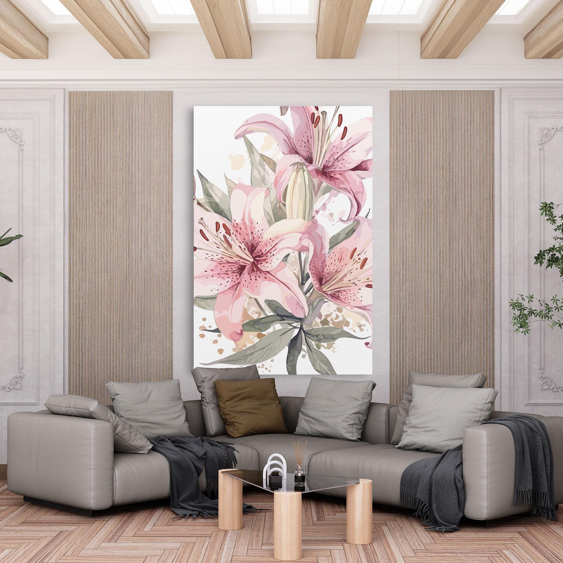 Vászonkép Light Pink Lily Art mockup 6