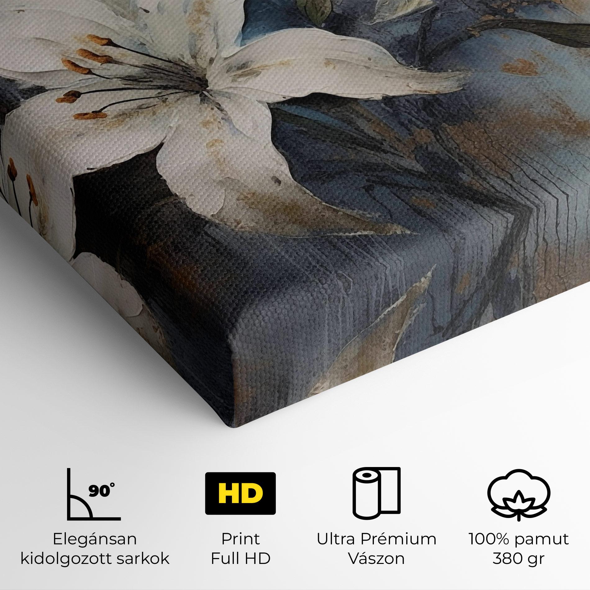 Vászonkép Gold Lily Painting mockup 4