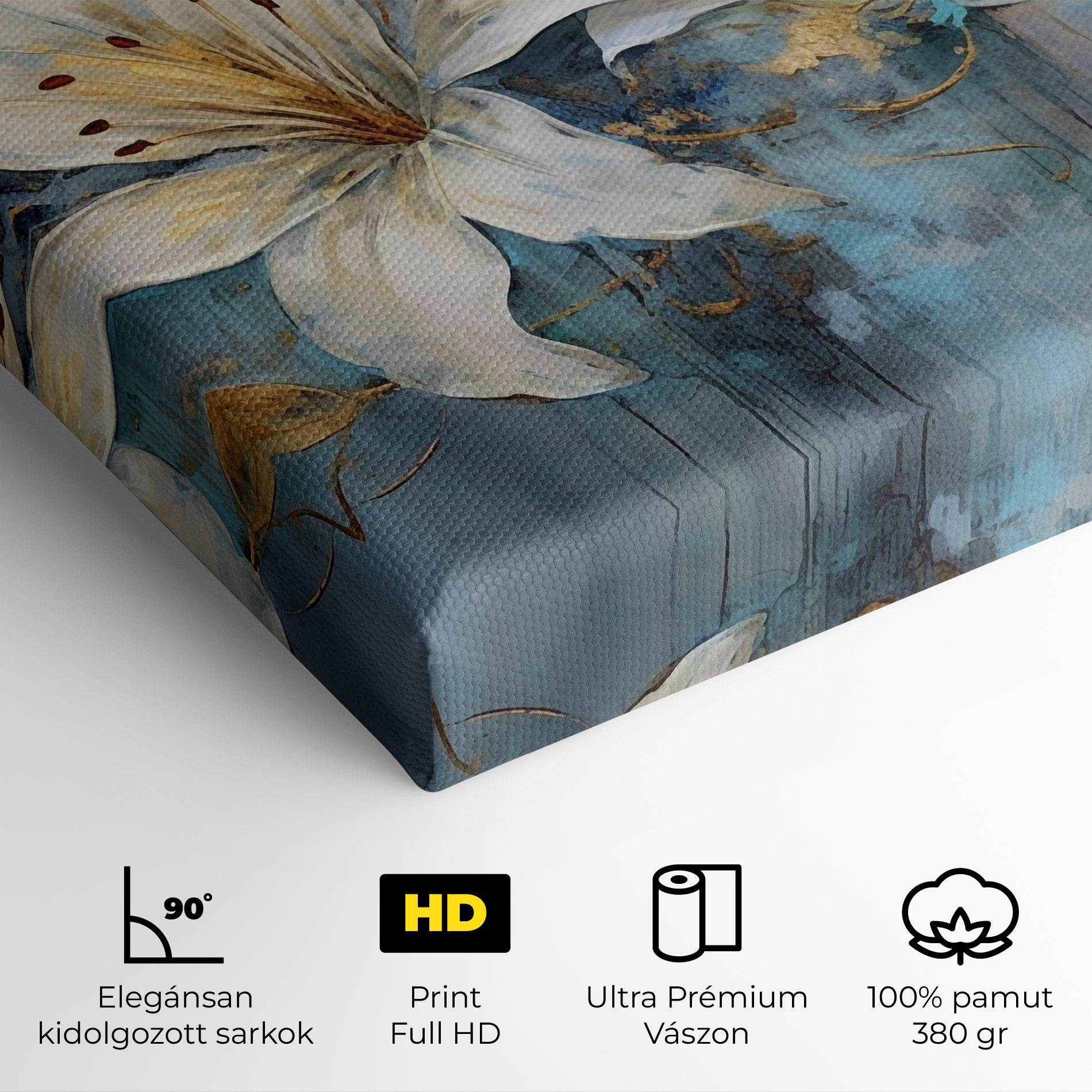 Vászonkép Lily With Gold Painting mockup 4