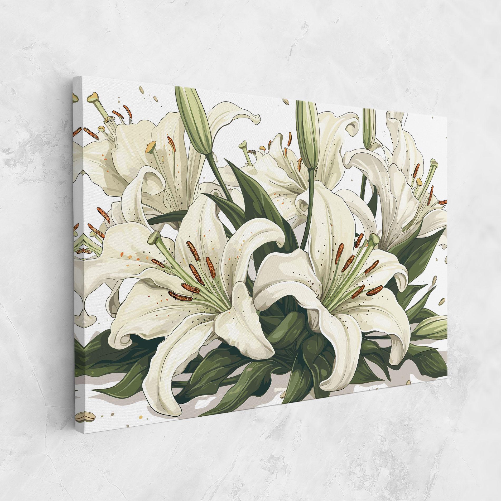 Vászonkép Grey White Lily mockup 1