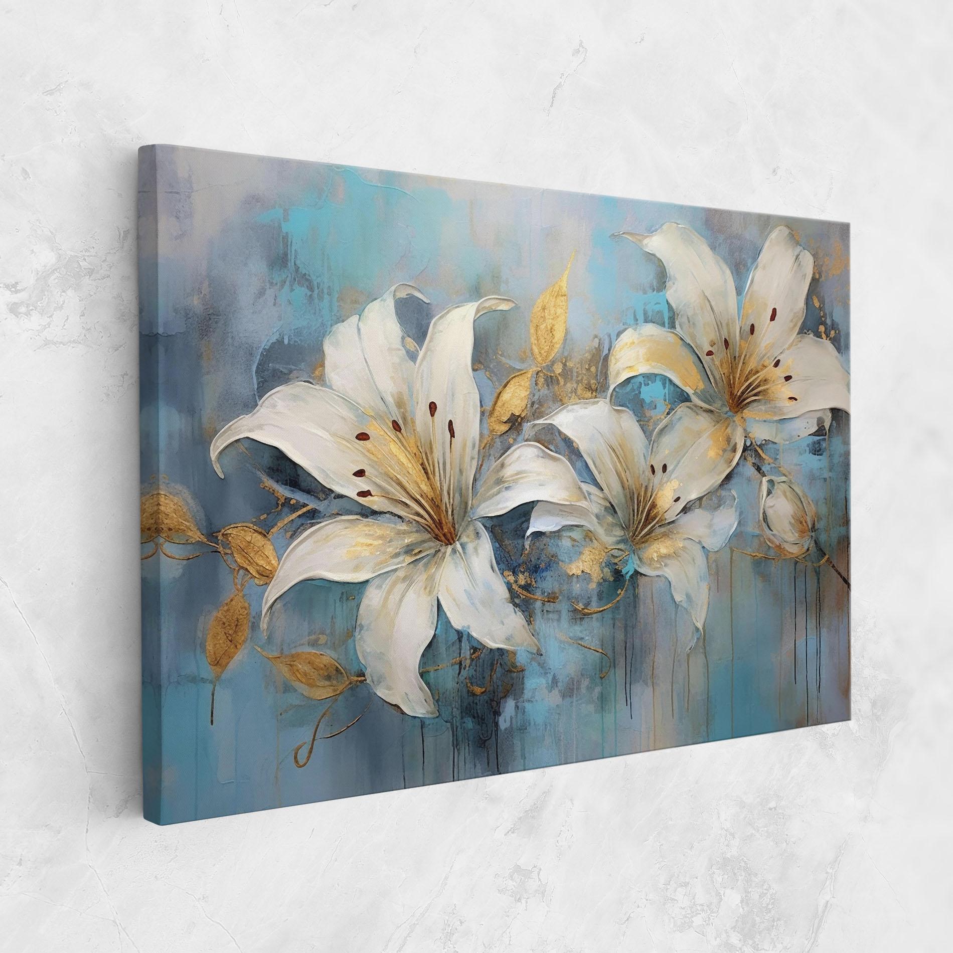 Vászonkép Lily With Gold Painting mockup 1