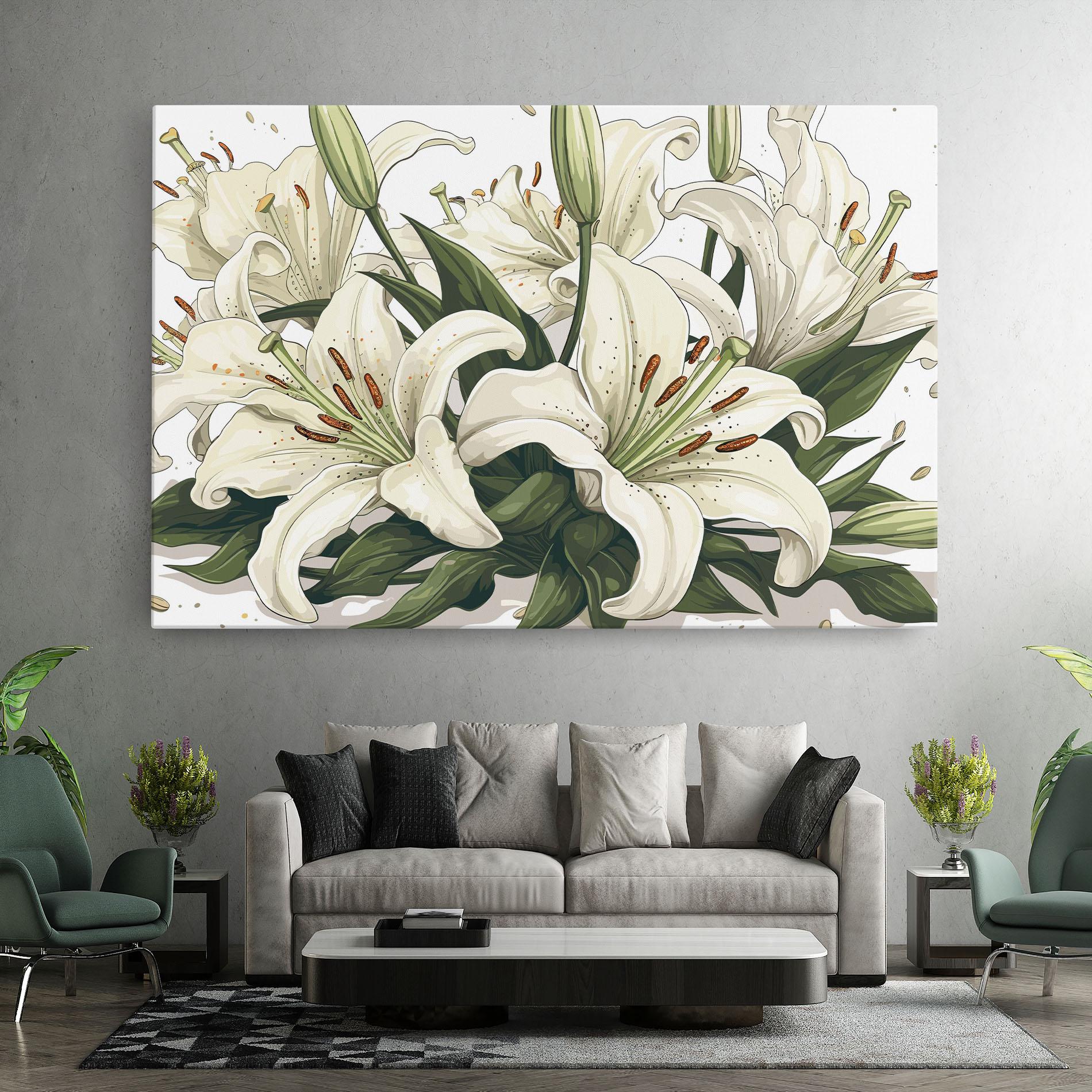 Vászonkép Grey White Lily mockup 7