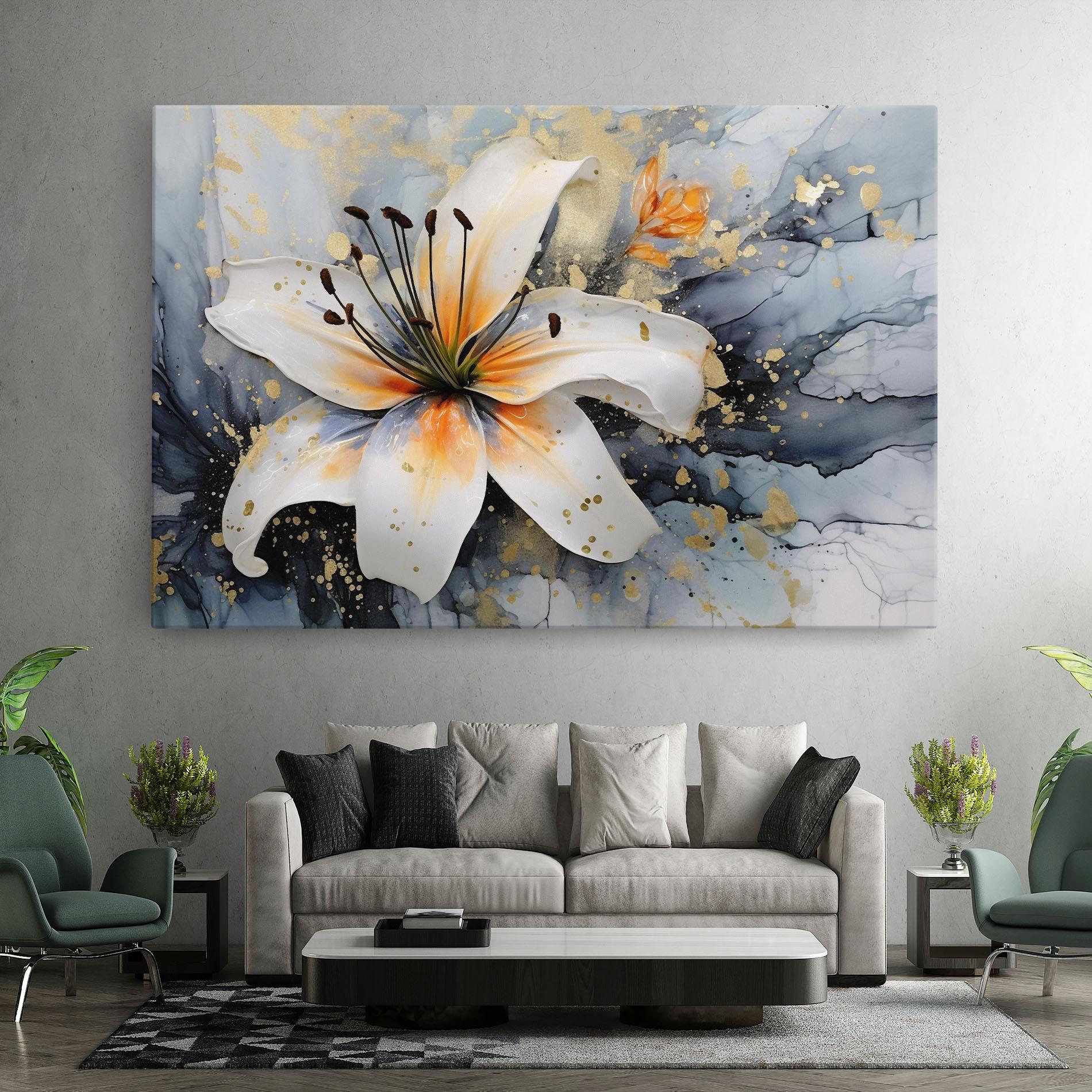 Vászonkép Lily With Orange Painting mockup 7