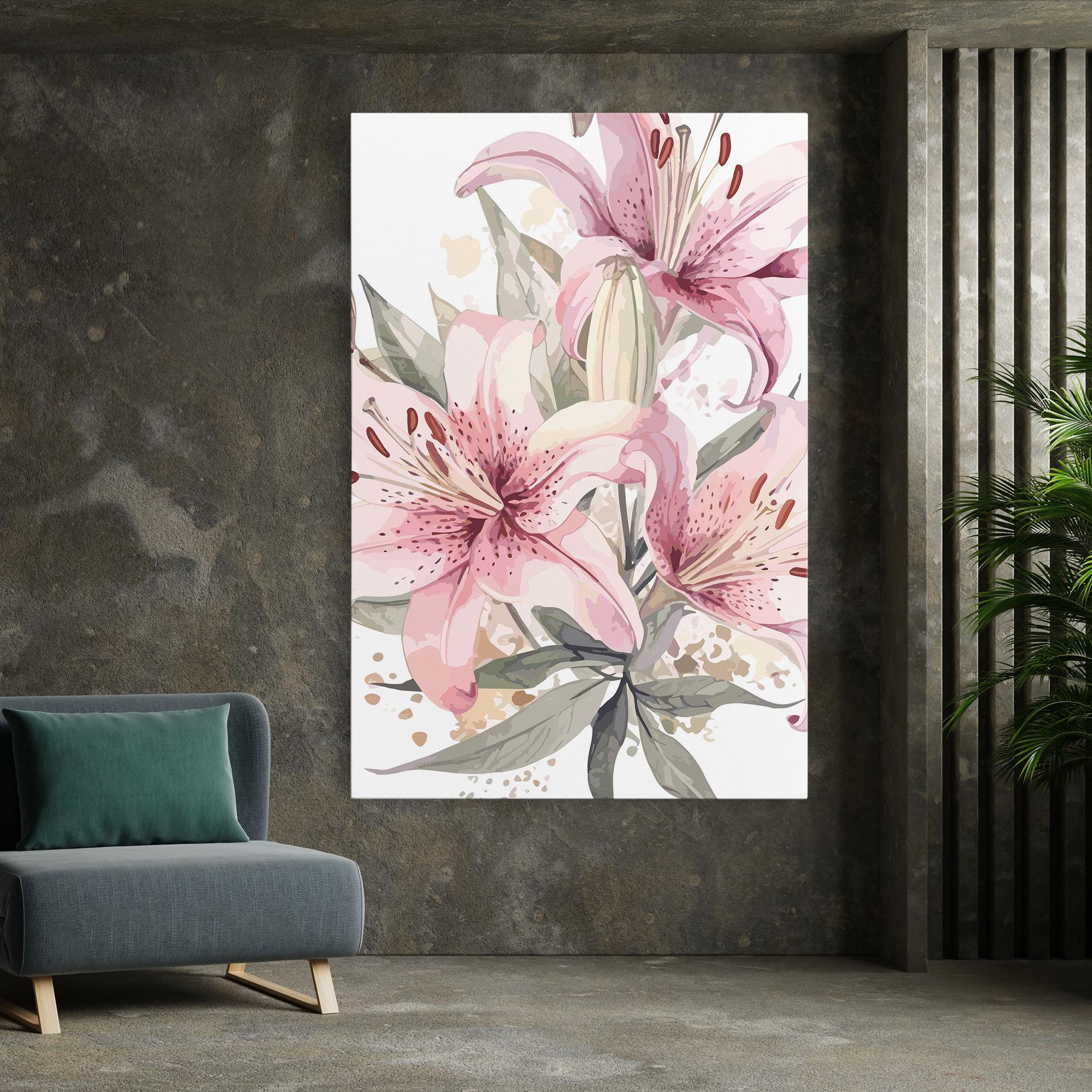 Vászonkép Light Pink Lily Art mockup 7