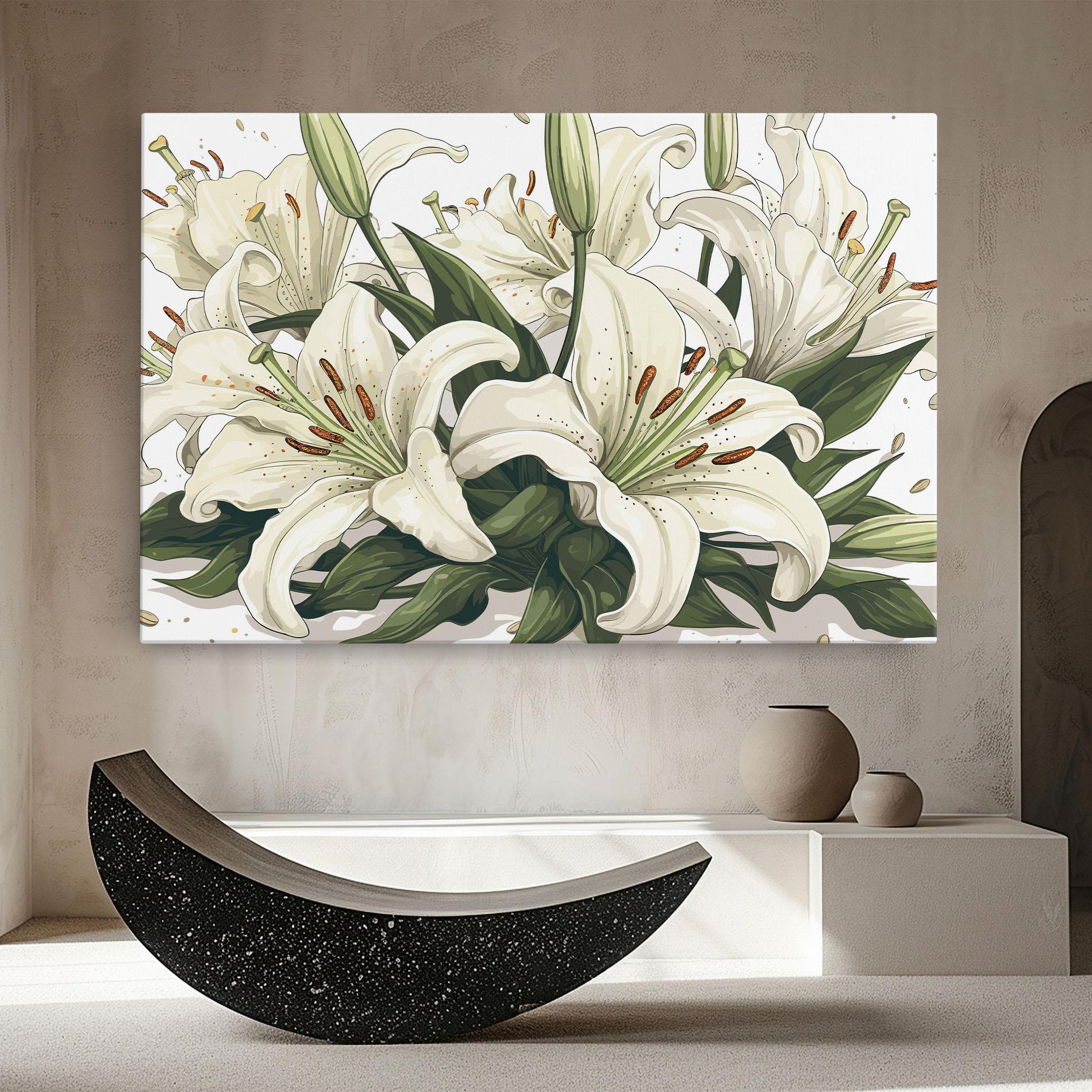 Vászonkép Grey White Lily mockup 8