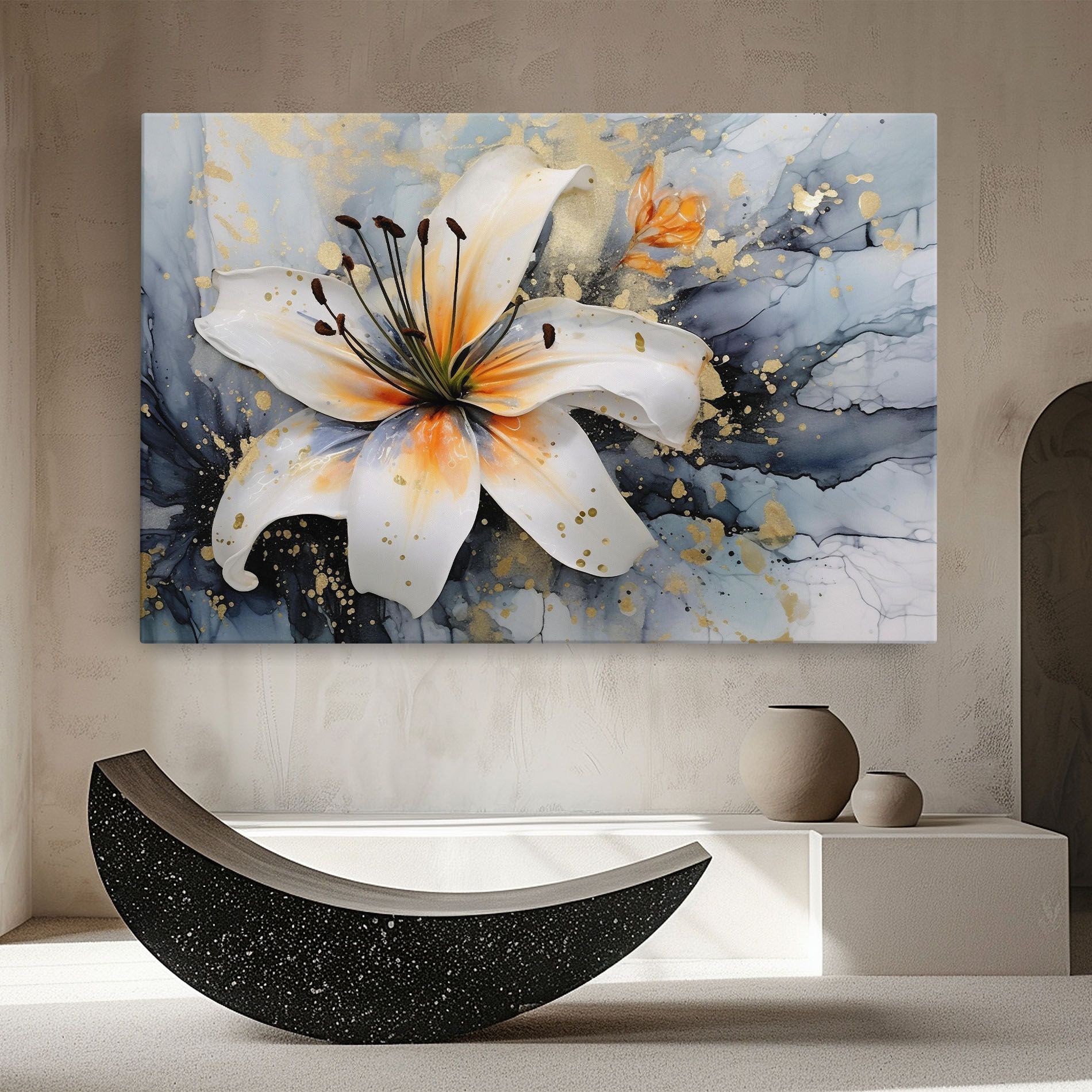 Lily With Orange Painting mockup 8