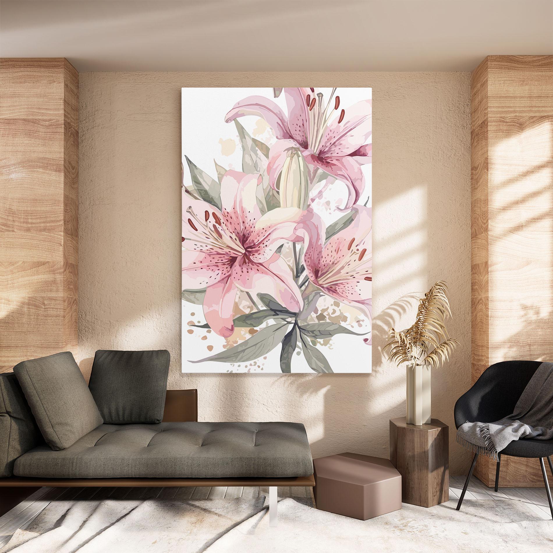 Vászonkép Light Pink Lily Art mockup 8