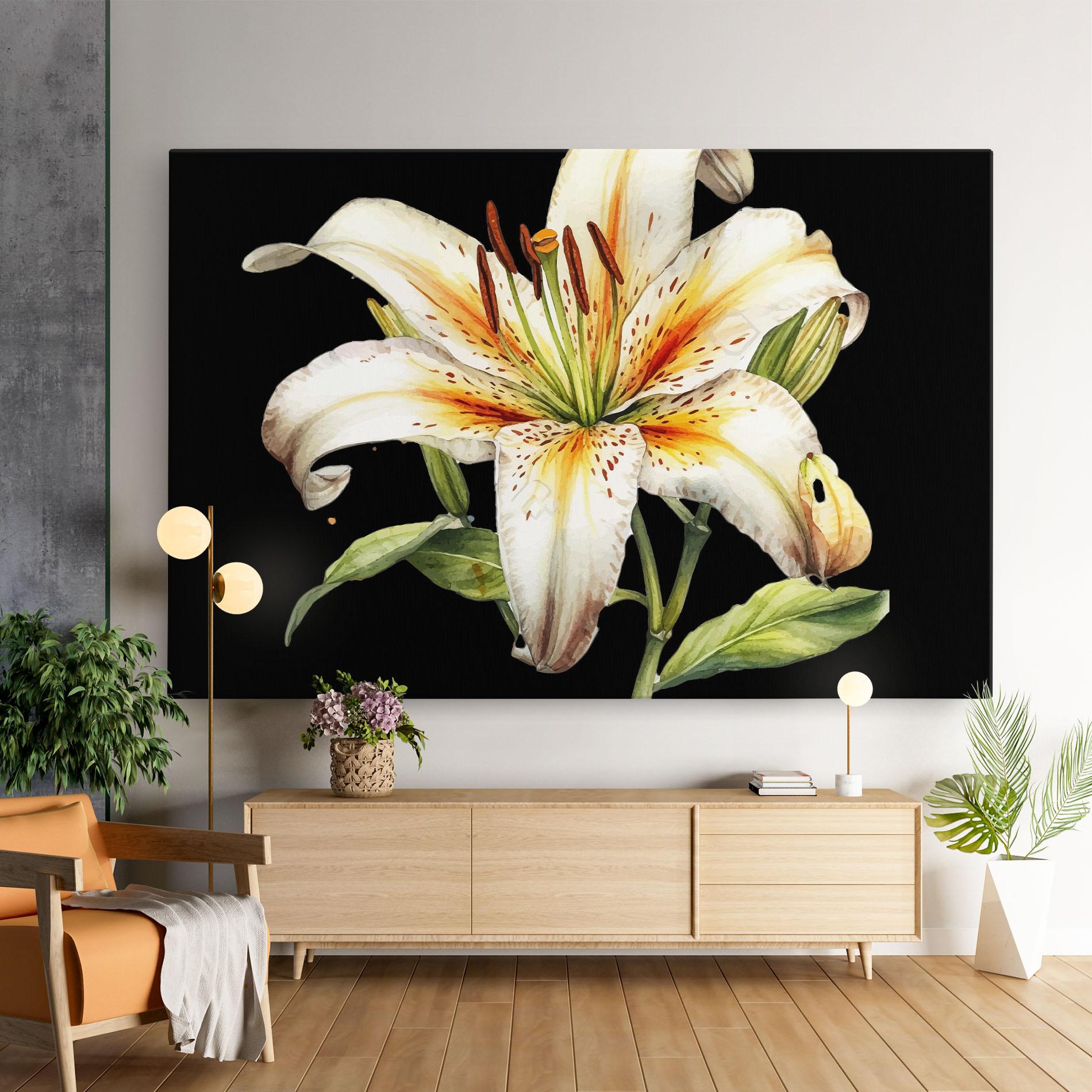 Vászonkép Beautiful White Lily mockup 9