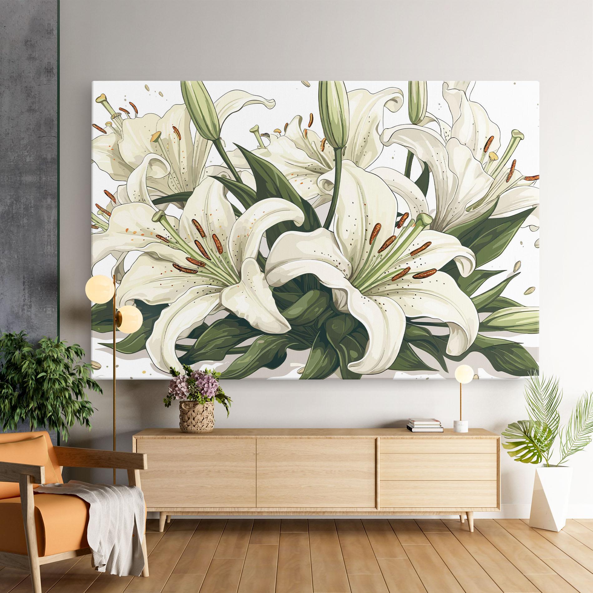 Vászonkép Grey White Lily mockup 9