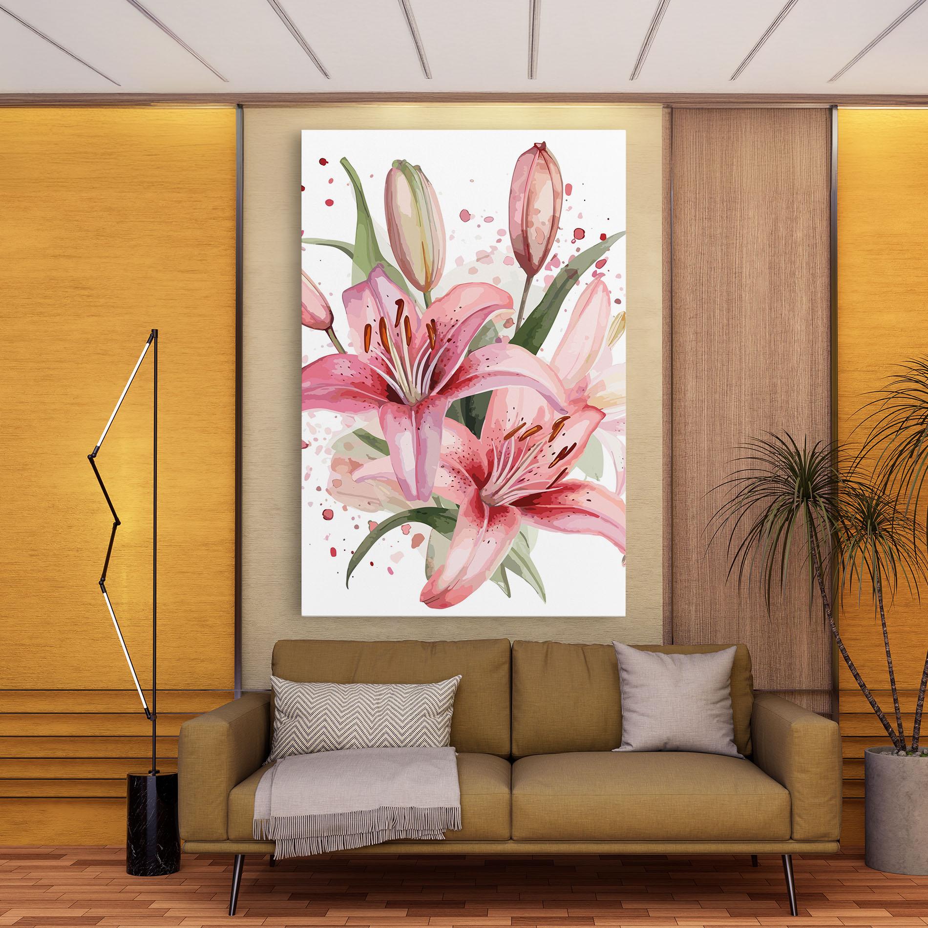 Vászonkép Beautiful Pink Lily mockup 9