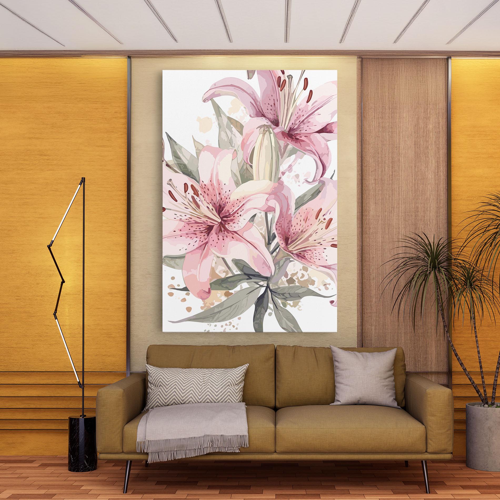 Vászonkép Light Pink Lily Art mockup 9