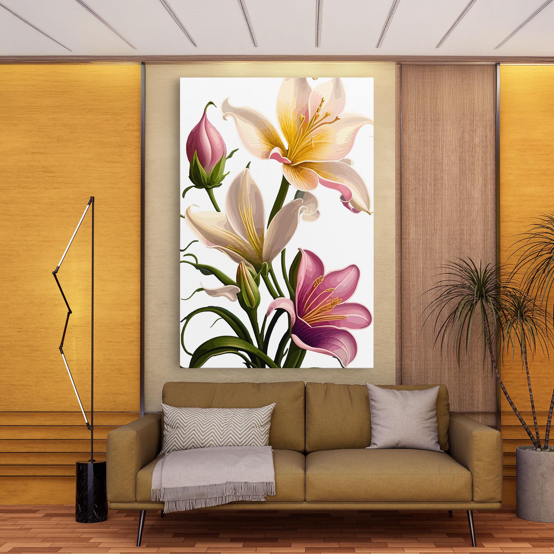 Vászonkép Purple White Lily mockup 9