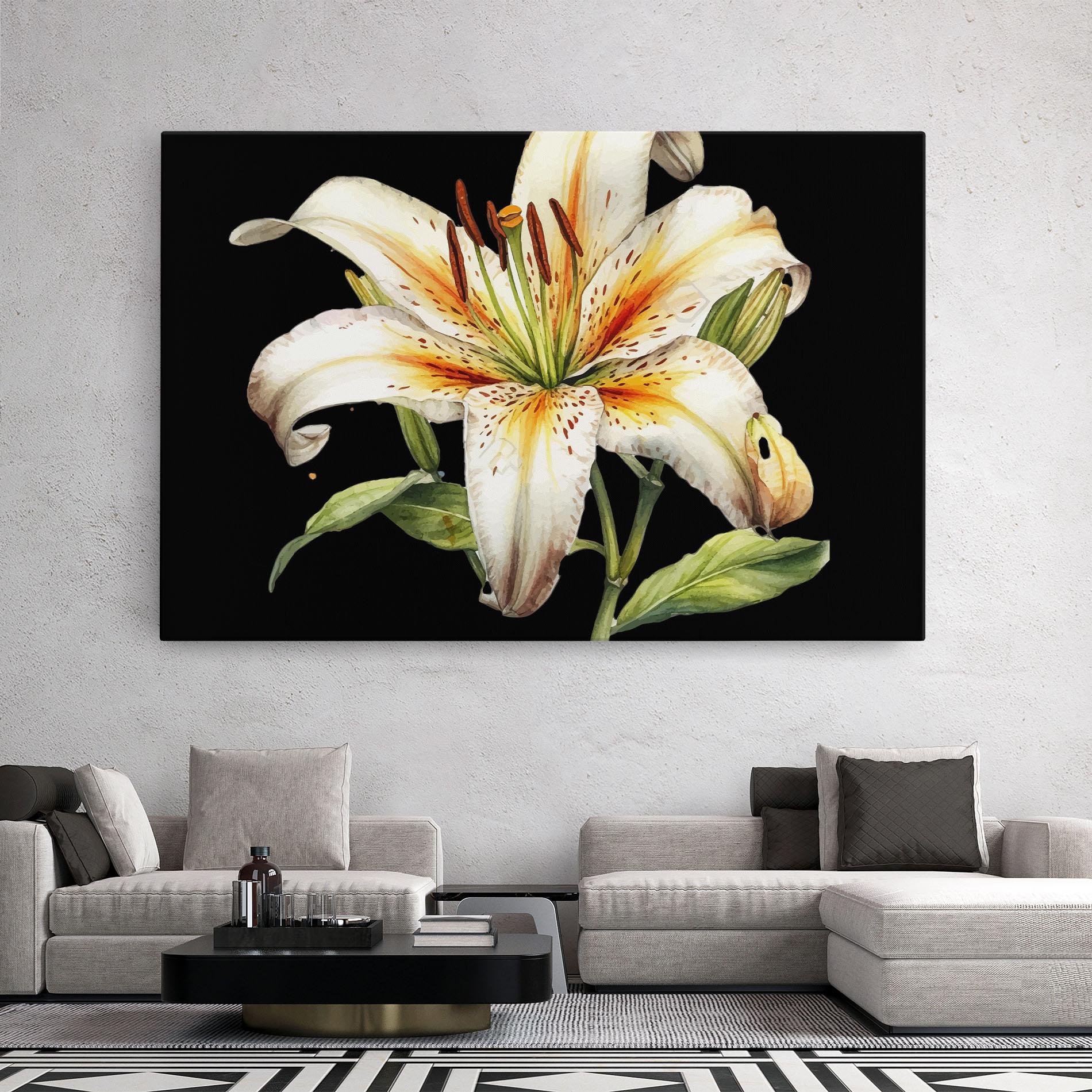 Vászonkép Beautiful White Lily mockup 2