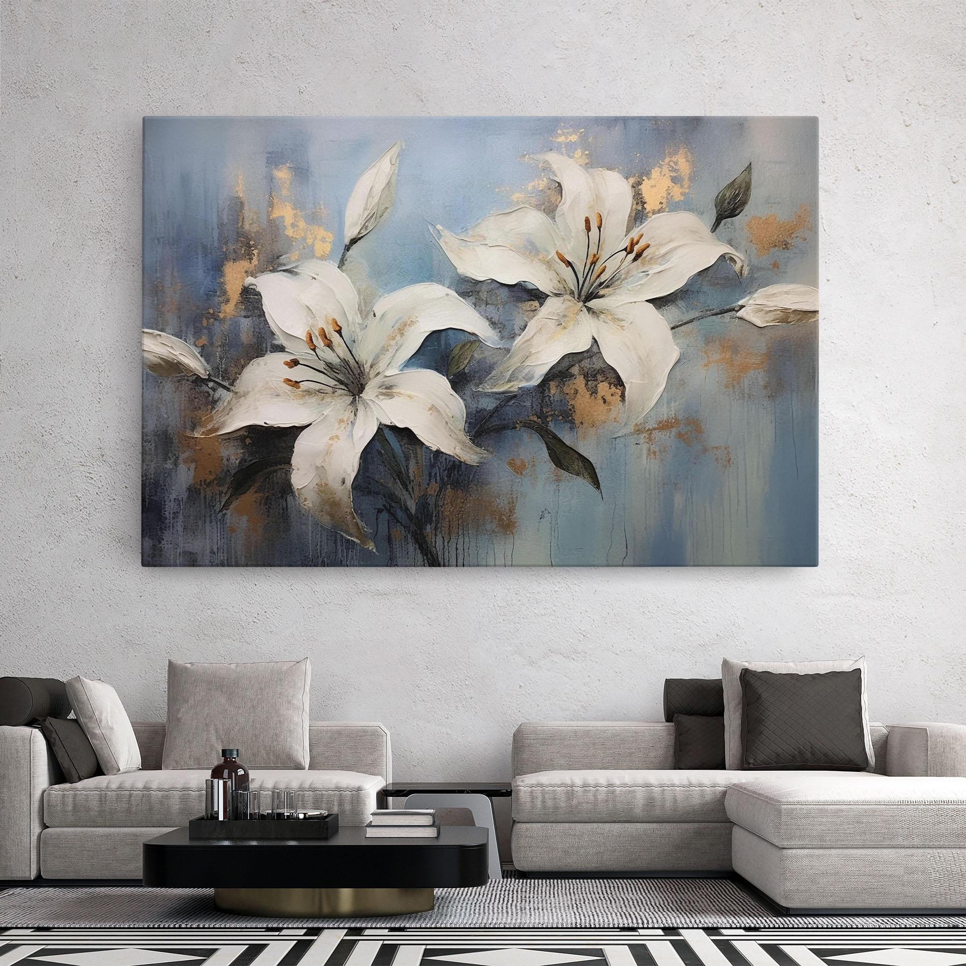 Vászonkép Gold Lily Painting mockup 2