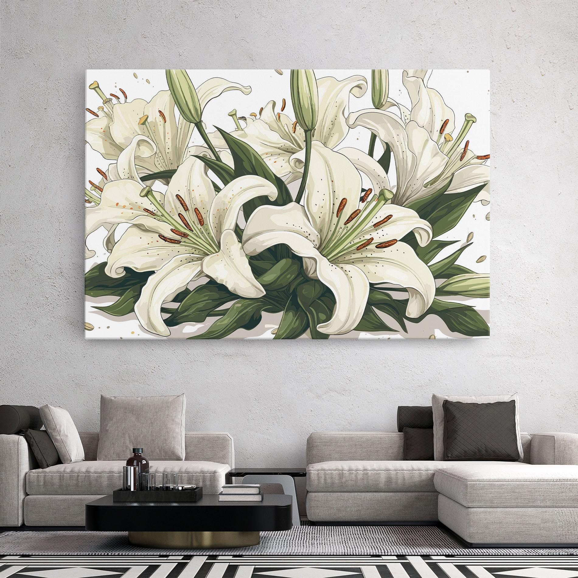 Vászonkép Grey White Lily mockup 2