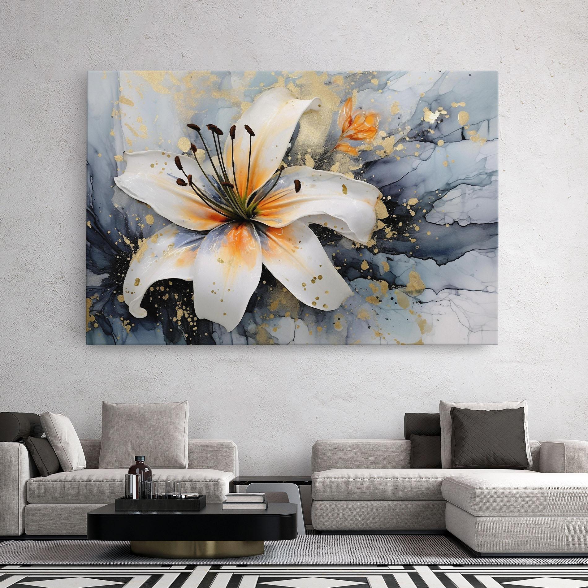 Vászonkép Lily With Orange Painting mockup 2