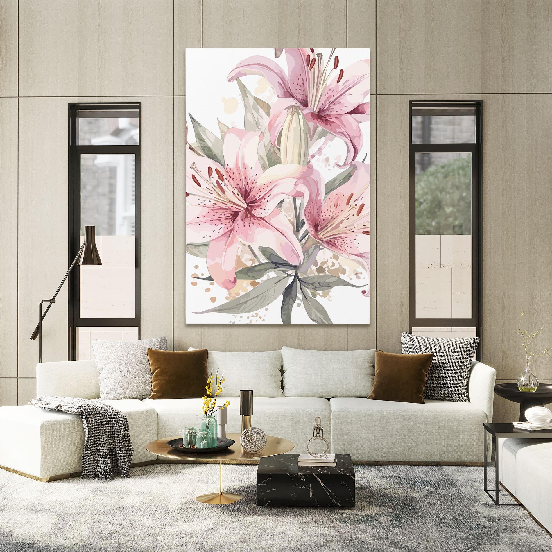 Vászonkép Light Pink Lily Art mockup 2