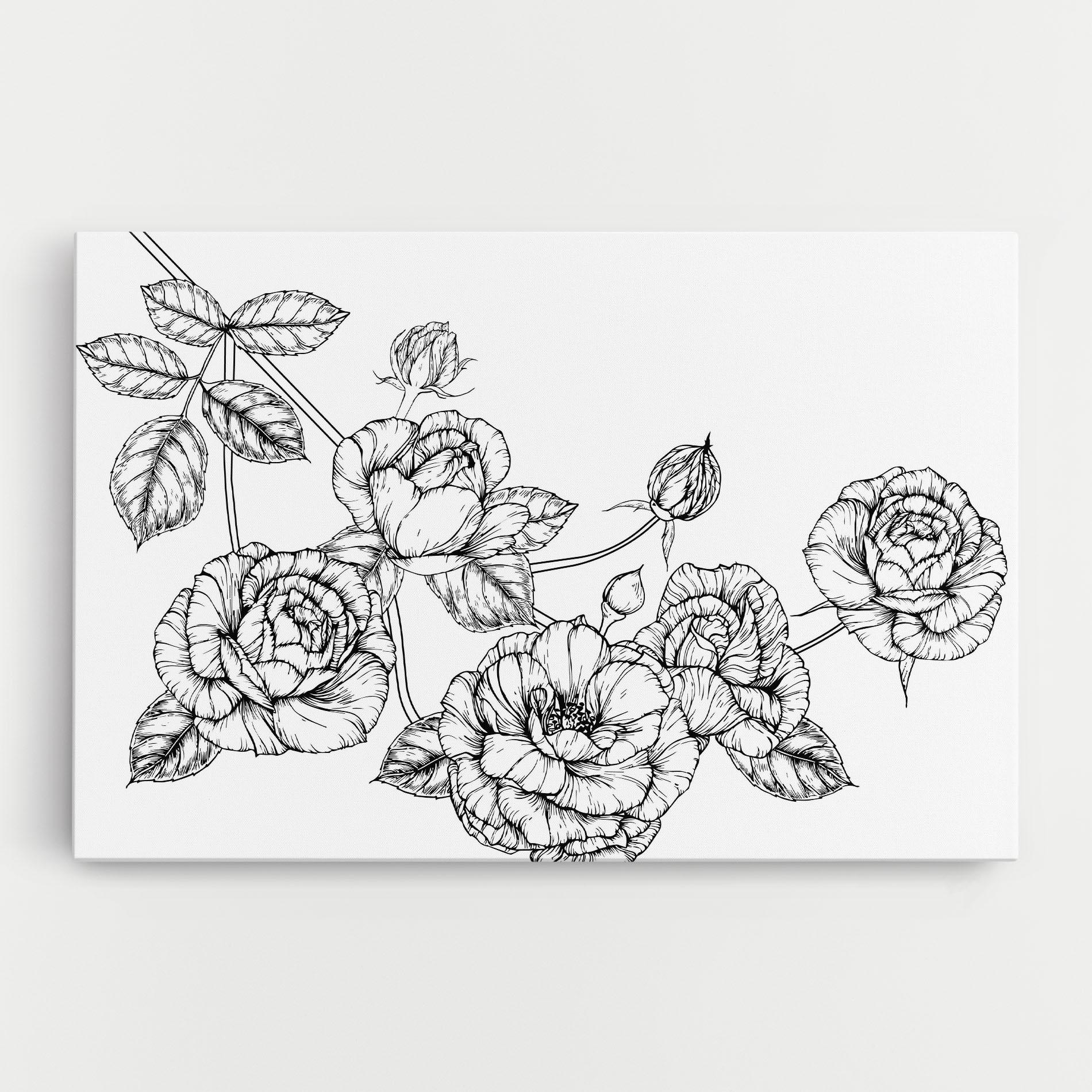 Vászonkép Big Roses Line mockup 0