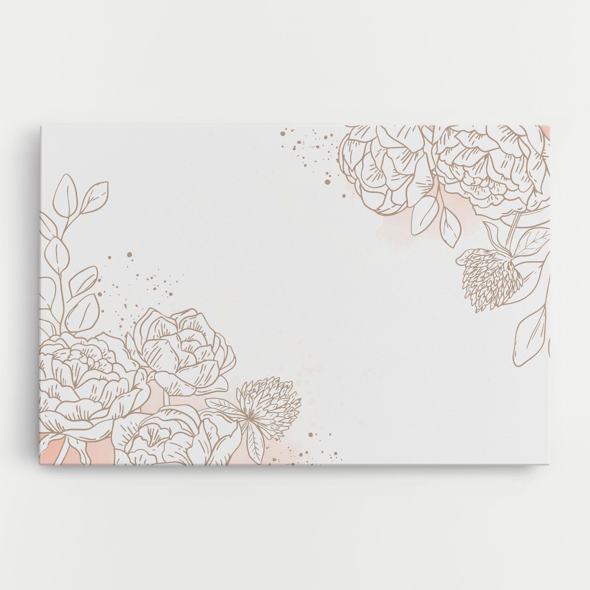 Vászonkép Cream Line Flower mockup 0