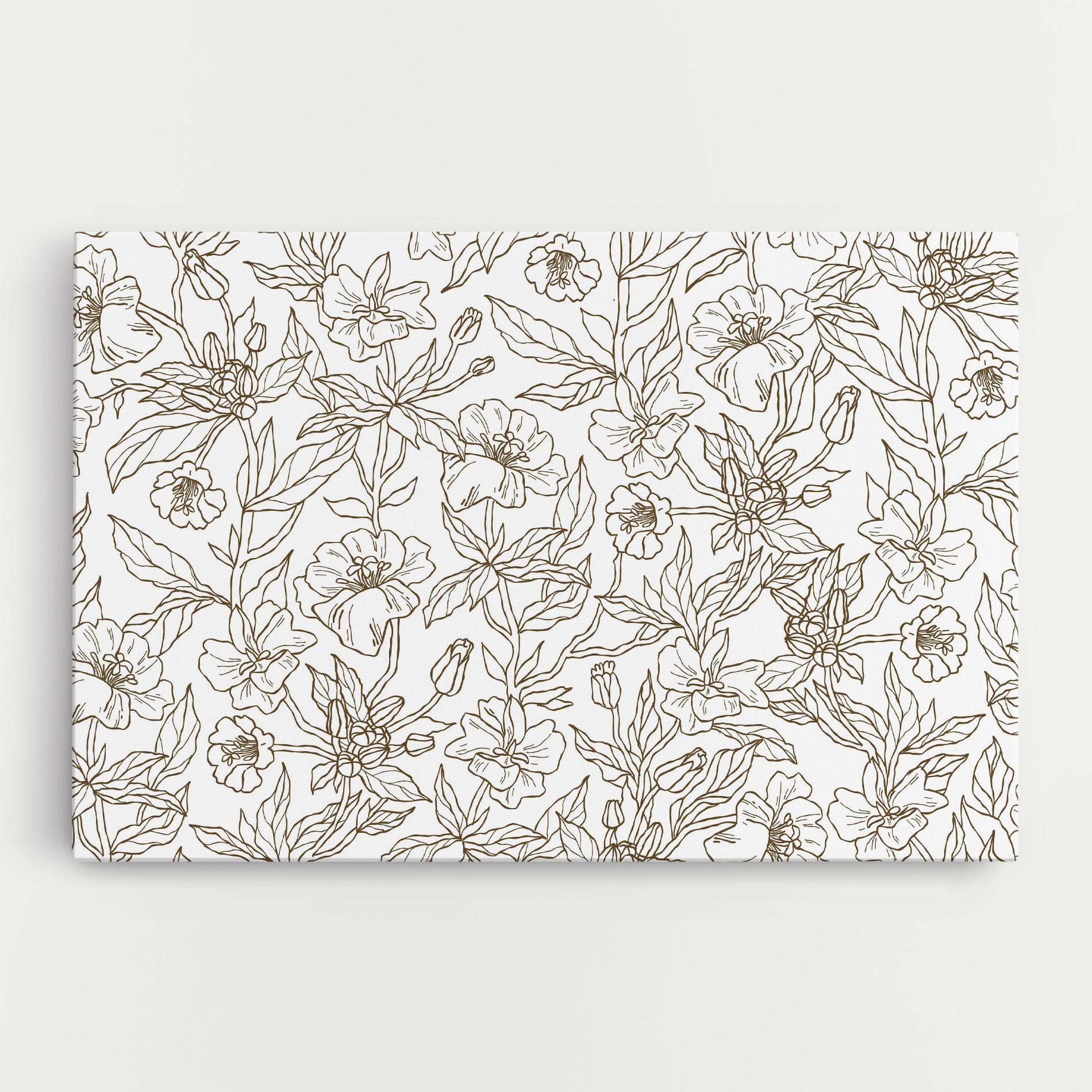 Vászonkép Cream Line Flowers mockup 0