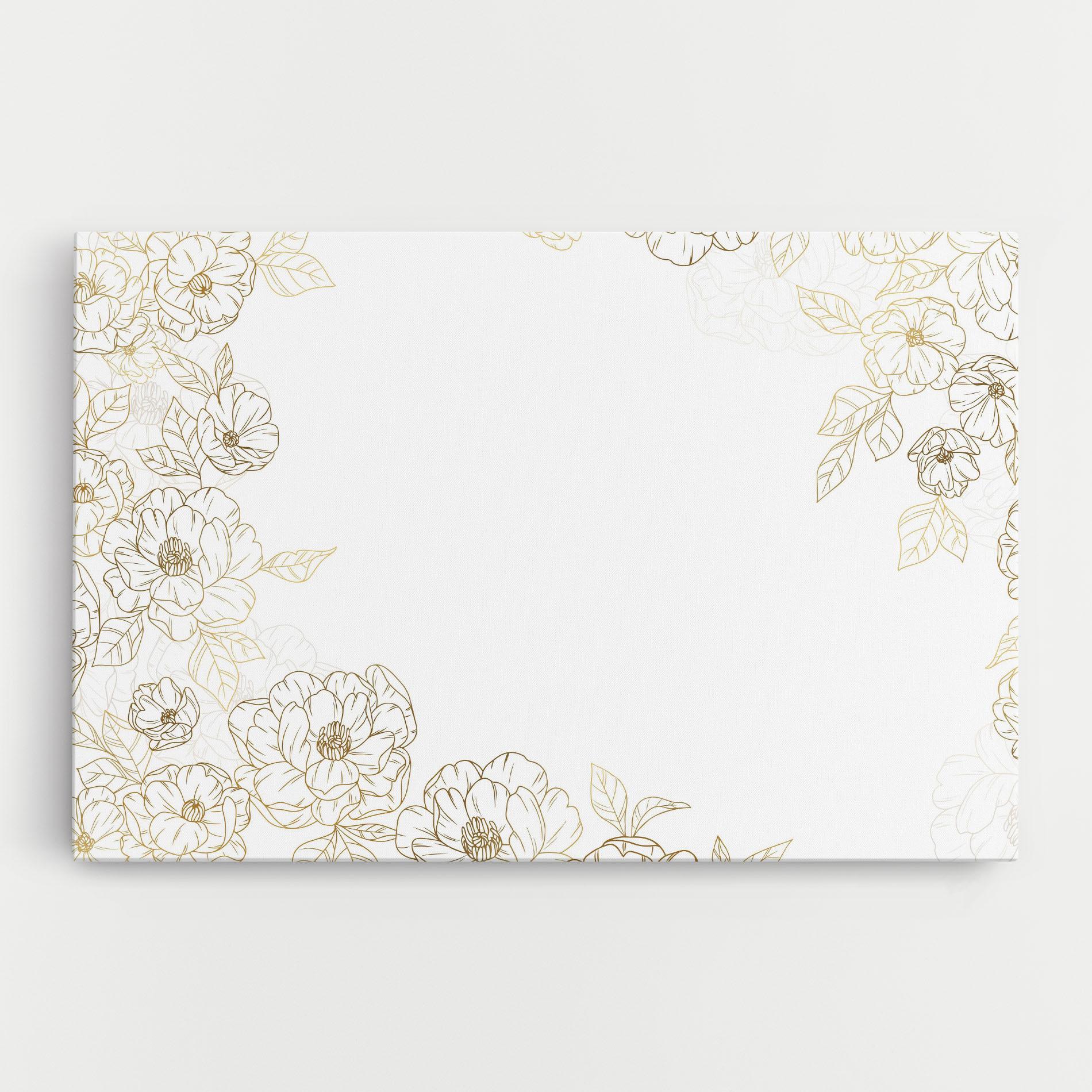 Vászonkép Flower Gold Line mockup 0