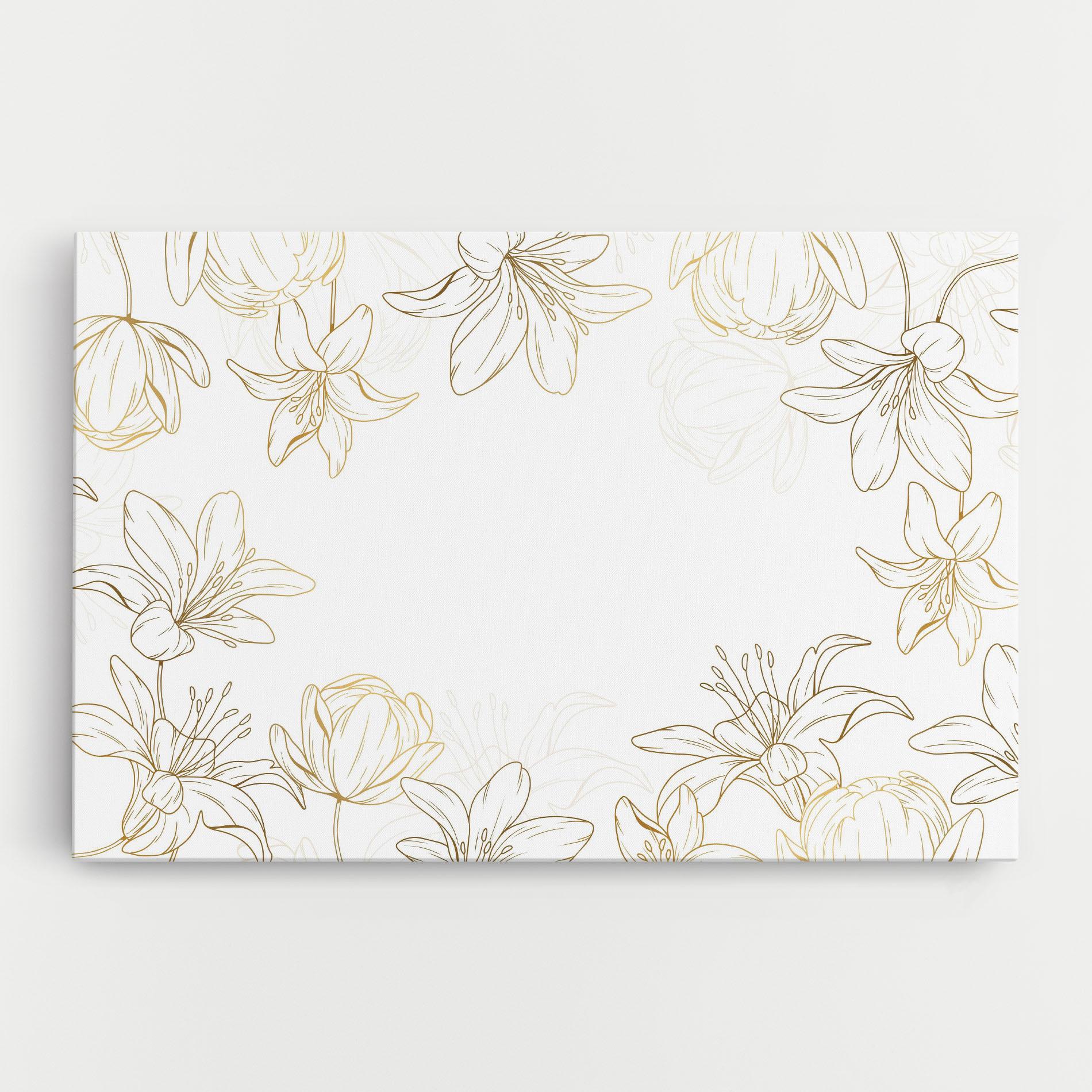 Vászonkép Gold Line Flower mockup 0