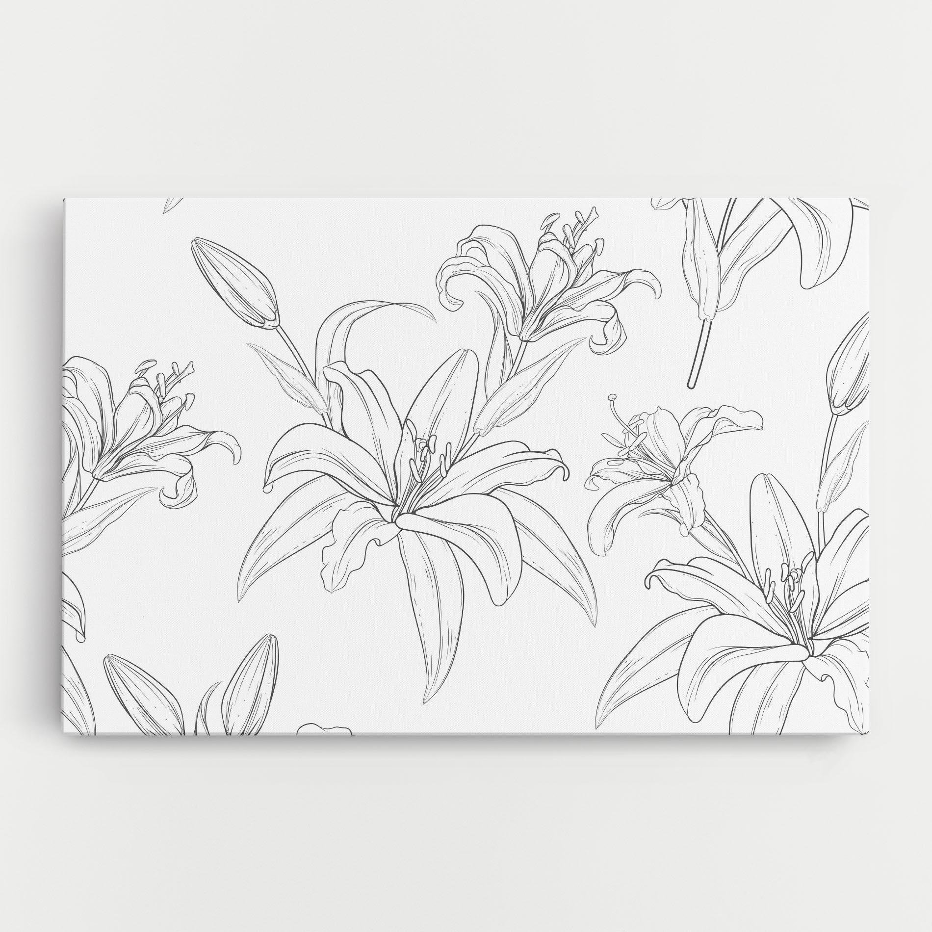 Vászonkép Grey Line Flower mockup 0