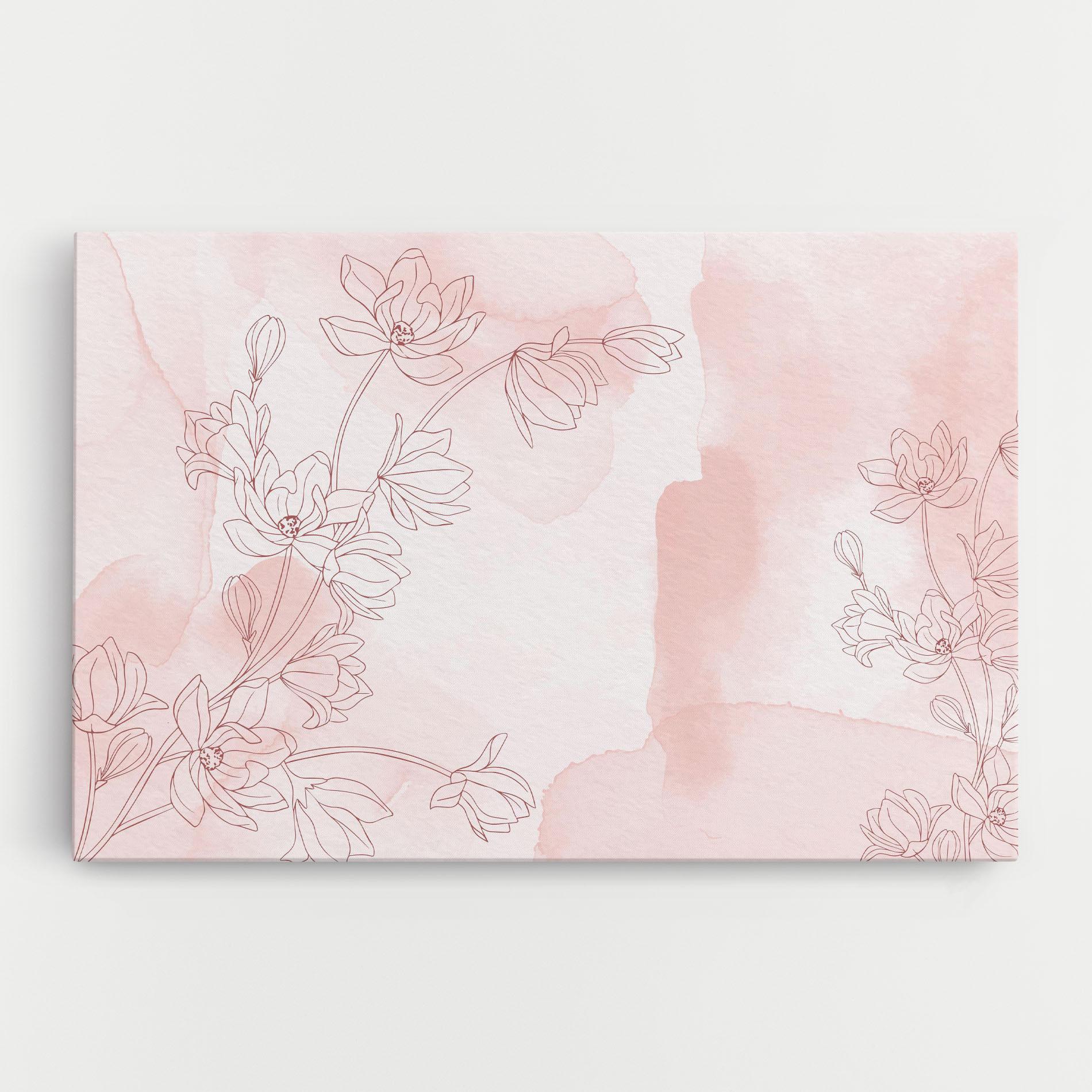 Vászonkép Pink Flower Line mockup 0